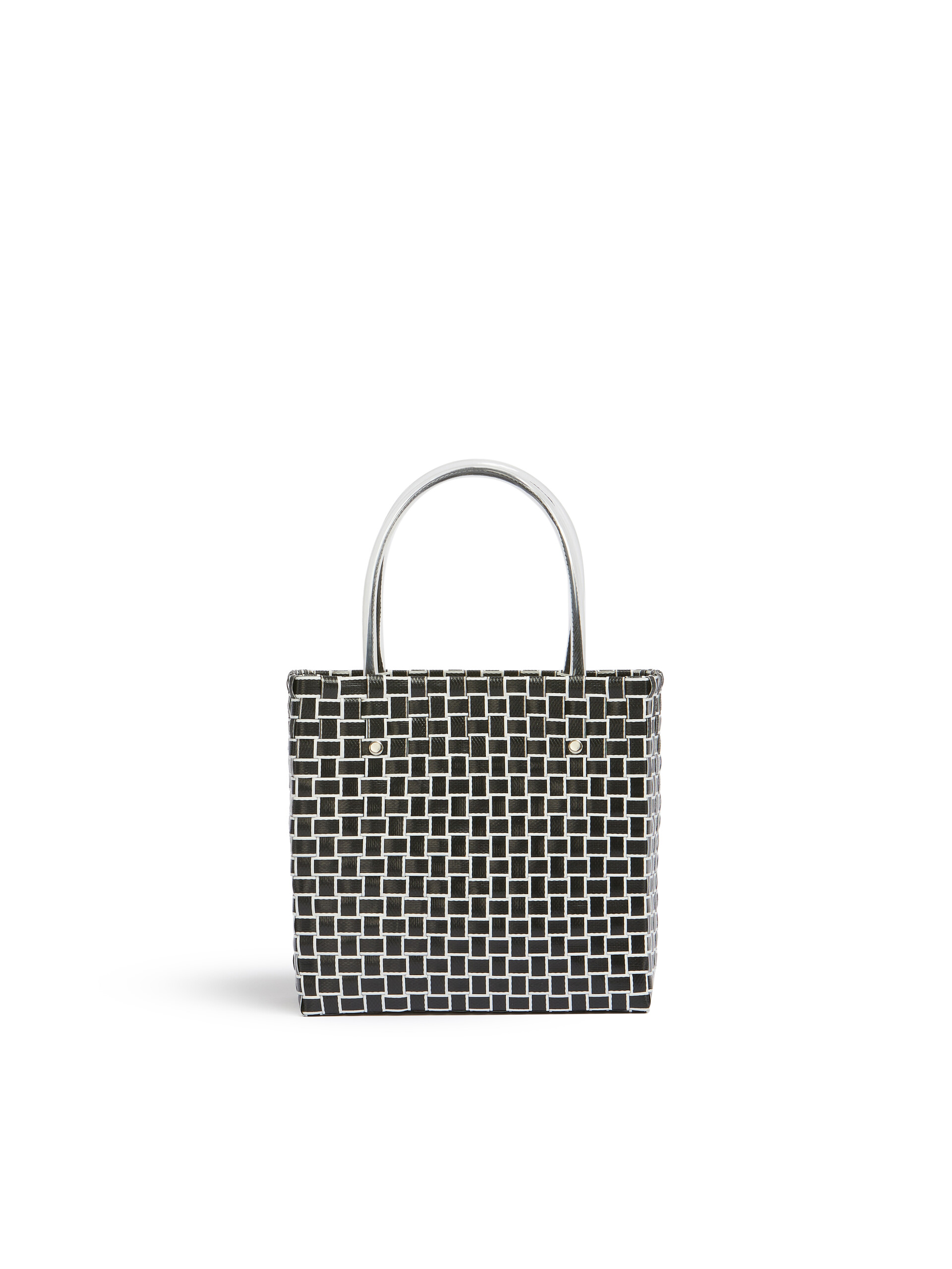 ホワイト(ブラック/ホワイト) MARNI MARKET FLOWER MINI BASKET BAG - ショッピングバッグ - Image 3