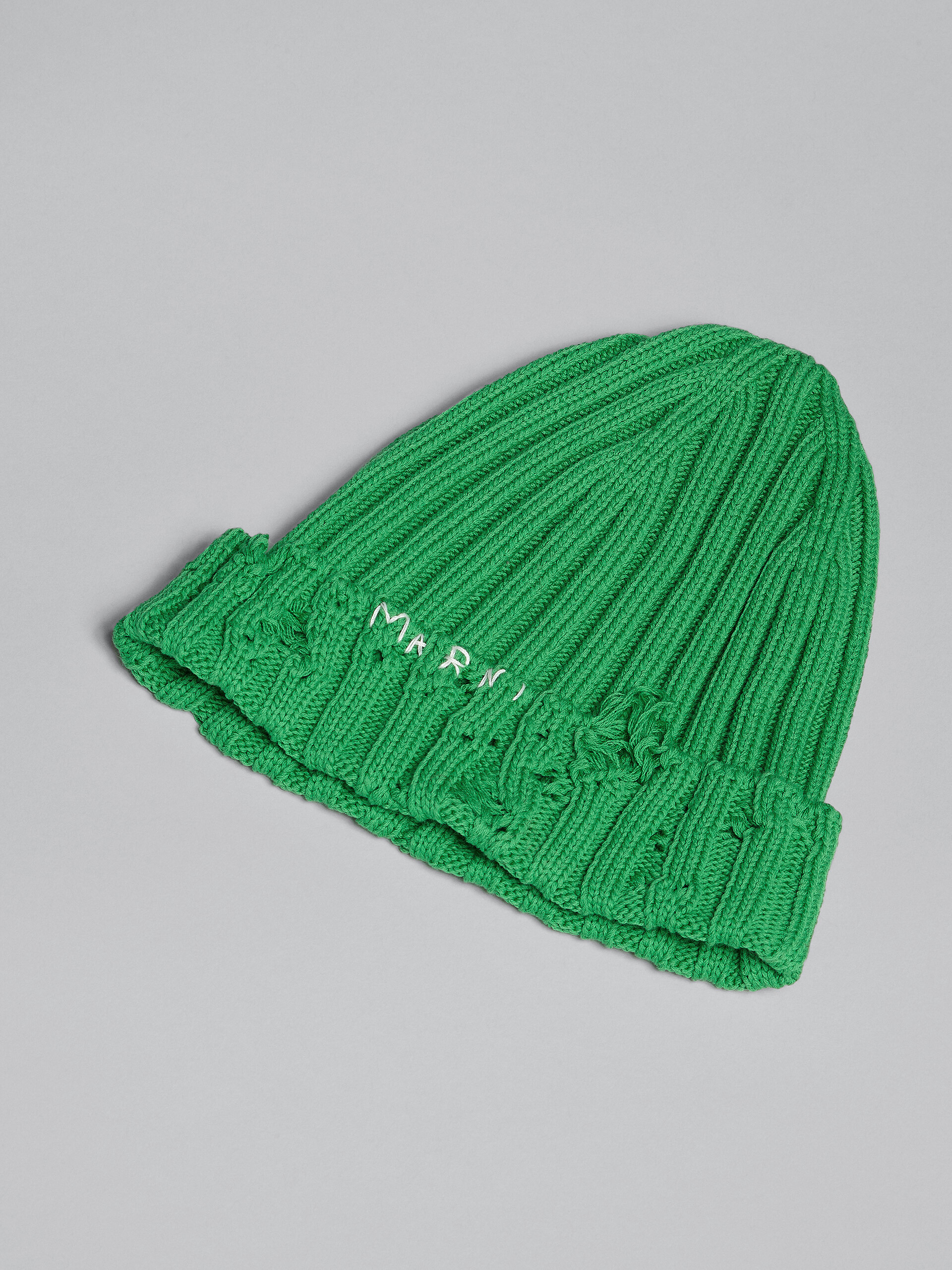 Green cotton beanie - Hats - Image 4