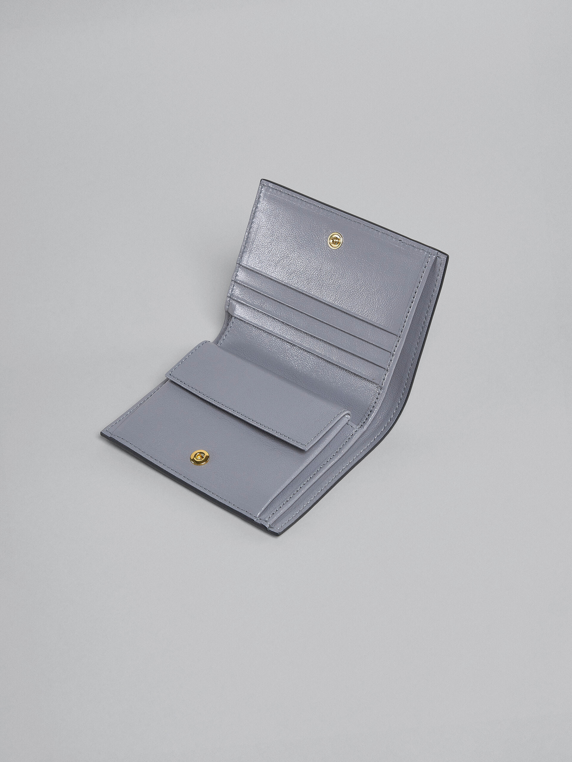 Grey and blue leather bi-fold wallet - Wallets - Image 4