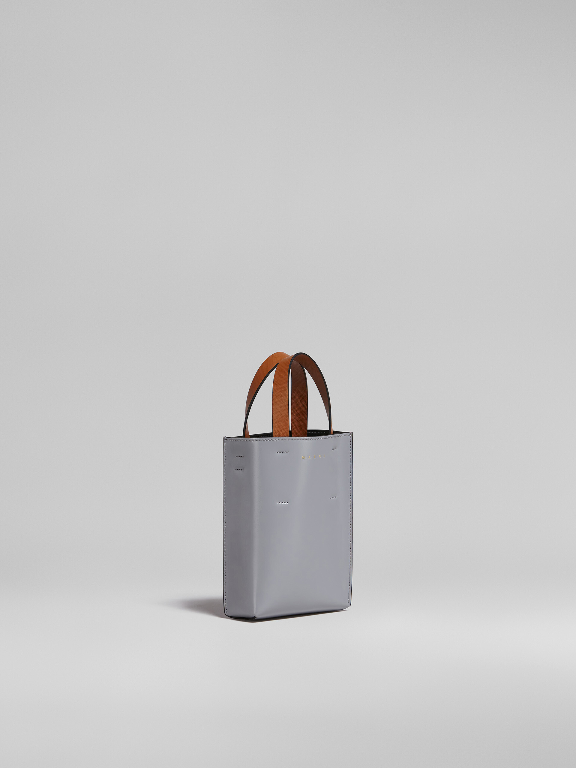 MUSEO nano bag in grey and purple leather - Shopping Bags - Image 6