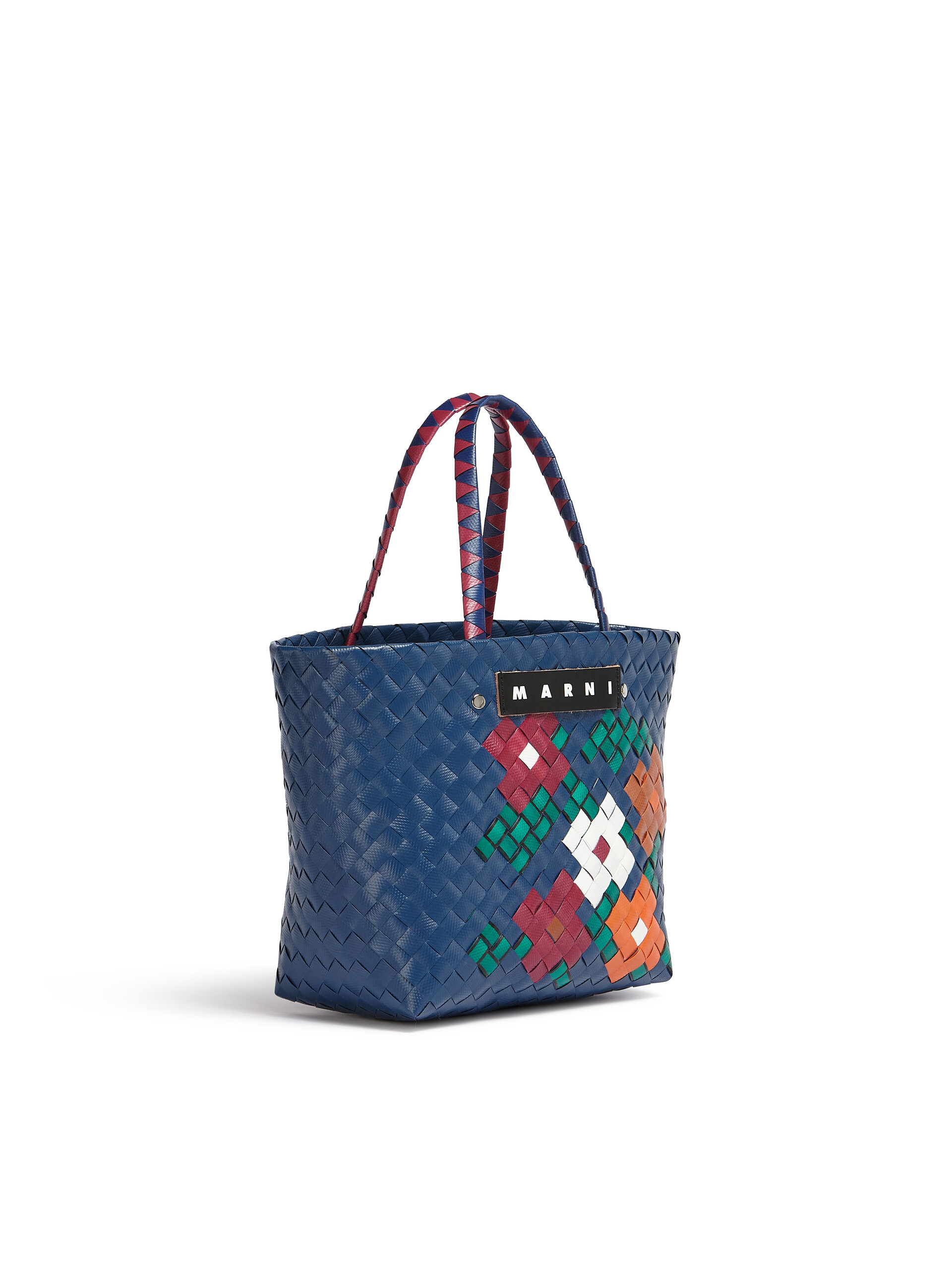 MARNI MARKET small bag in blue flower motif - Shopping Bags - Image 2