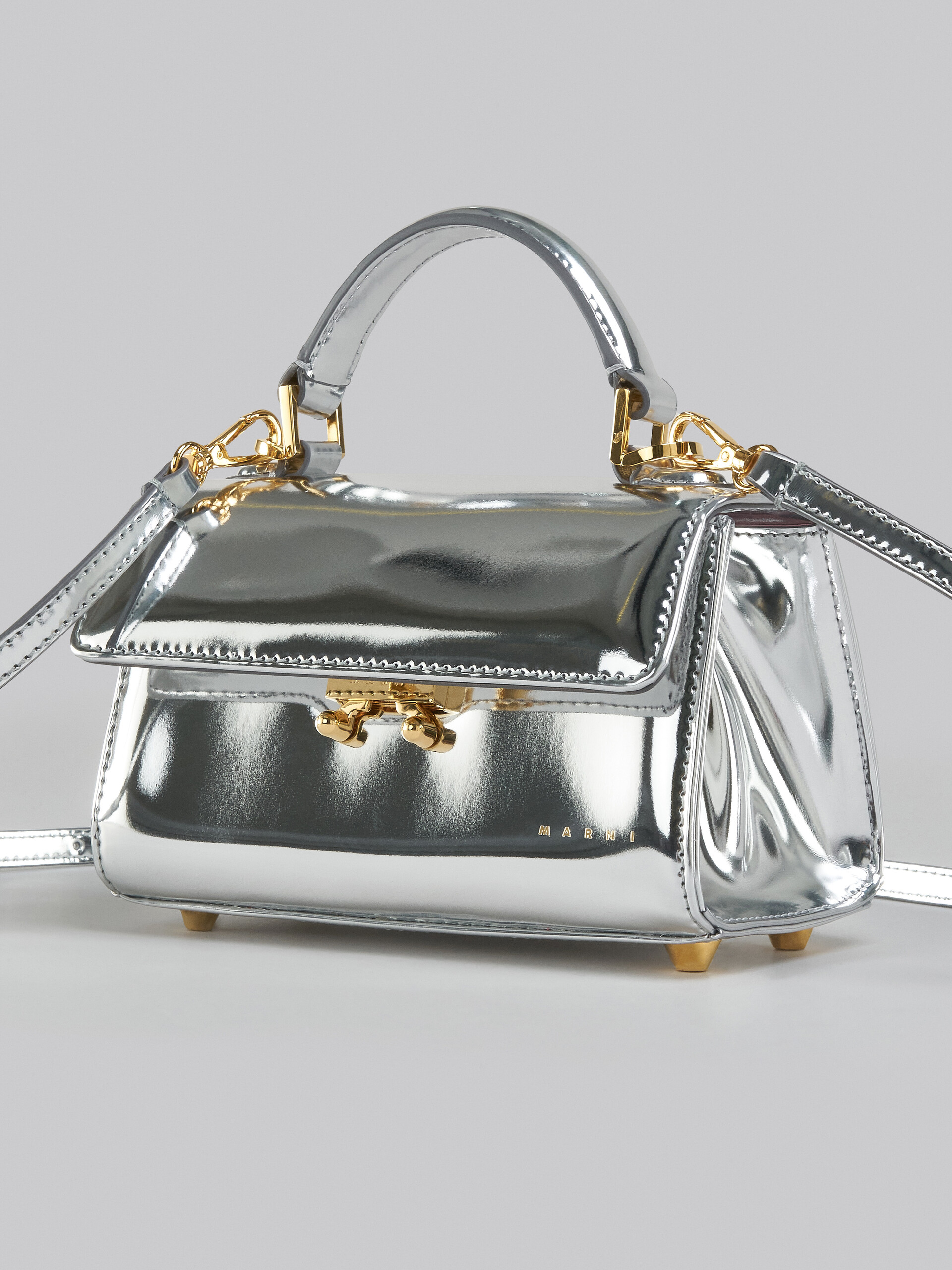 Relativity Mini Bag in silver mirrored leather - Handbags - Image 5