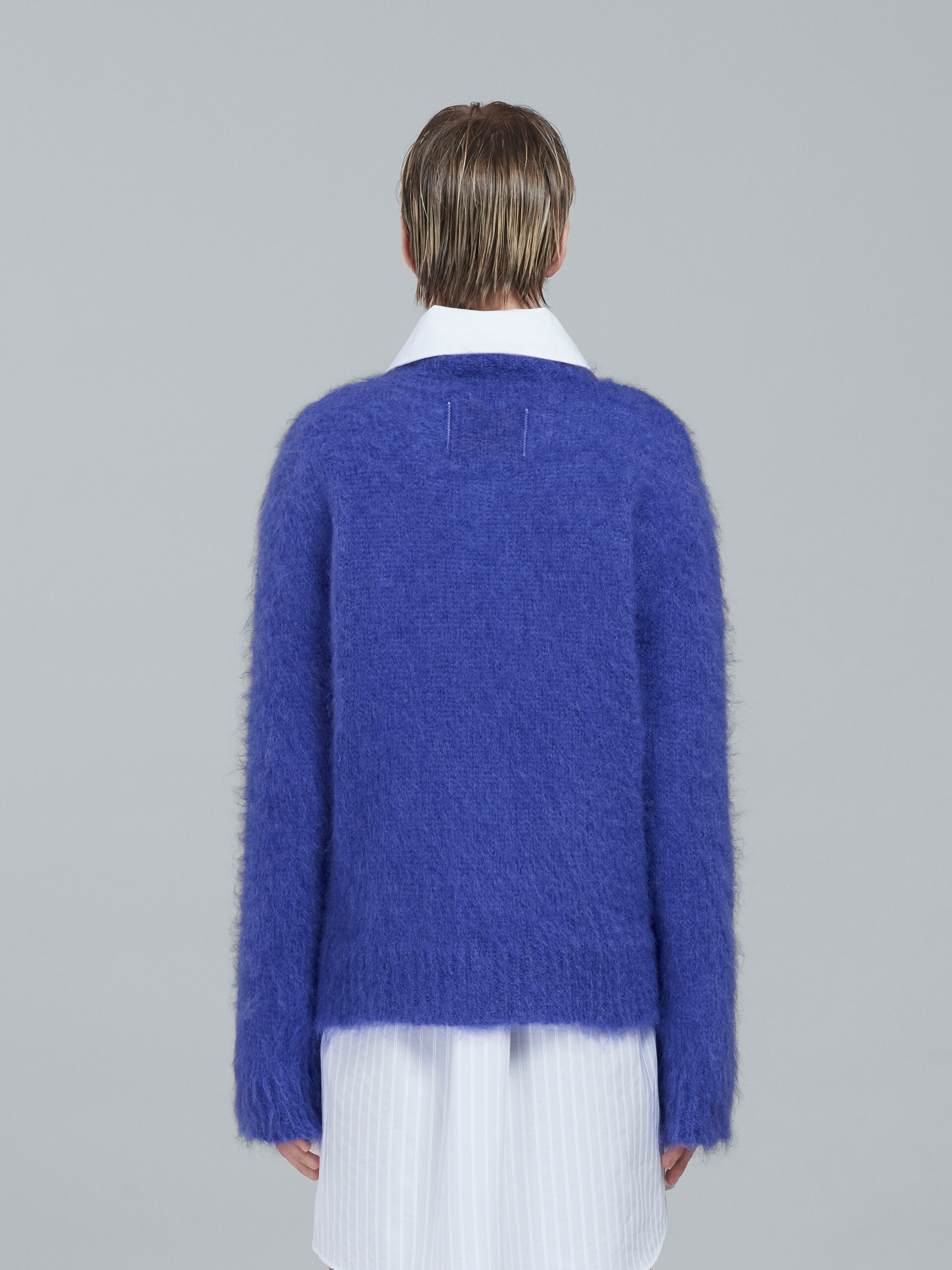 모헤어 및 울 크루넥 크롭 스웨터 - Pullovers - Image 3