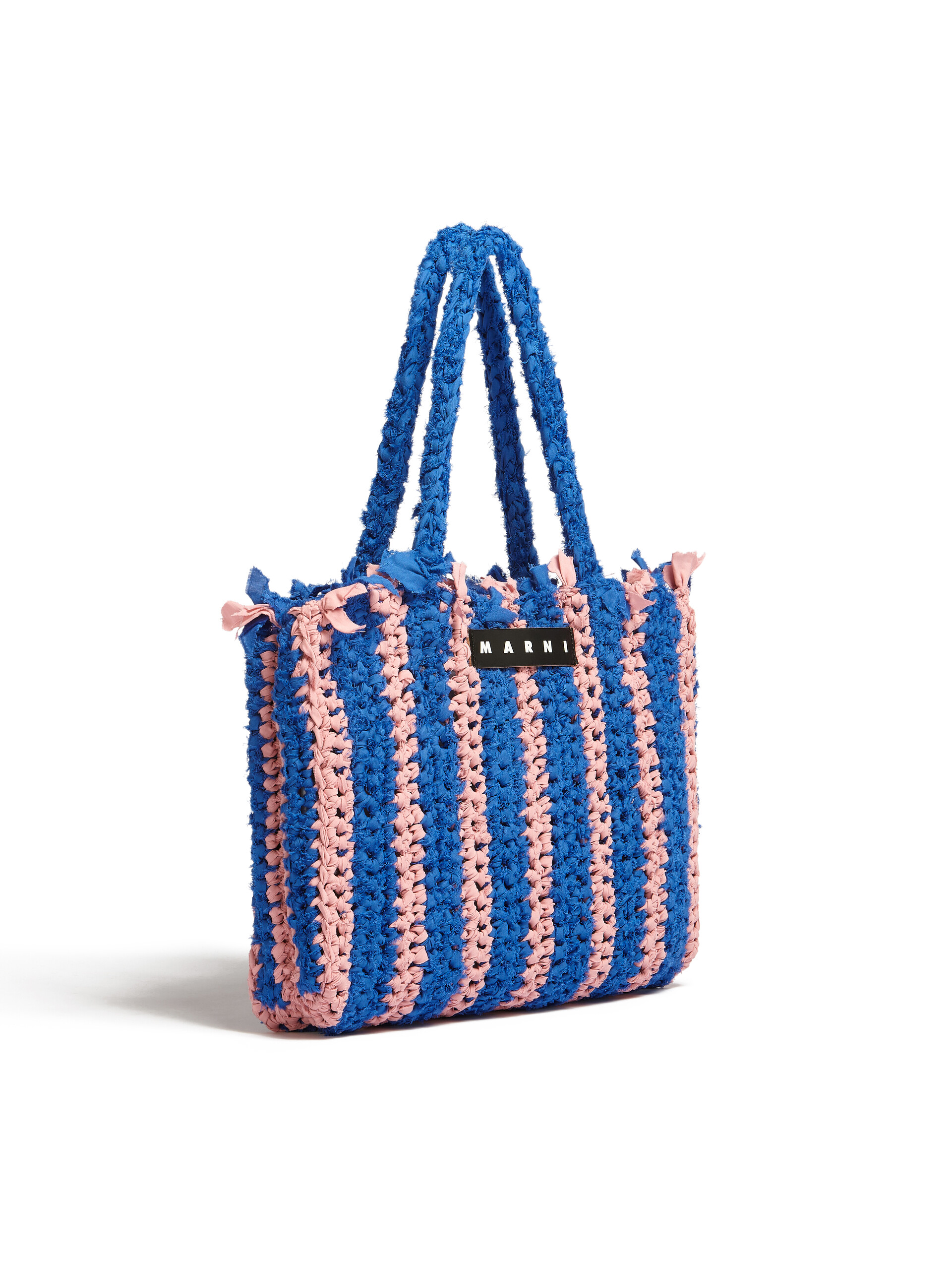 MARNI MARKET JERSEY bag in pink and blue cotton | Marni