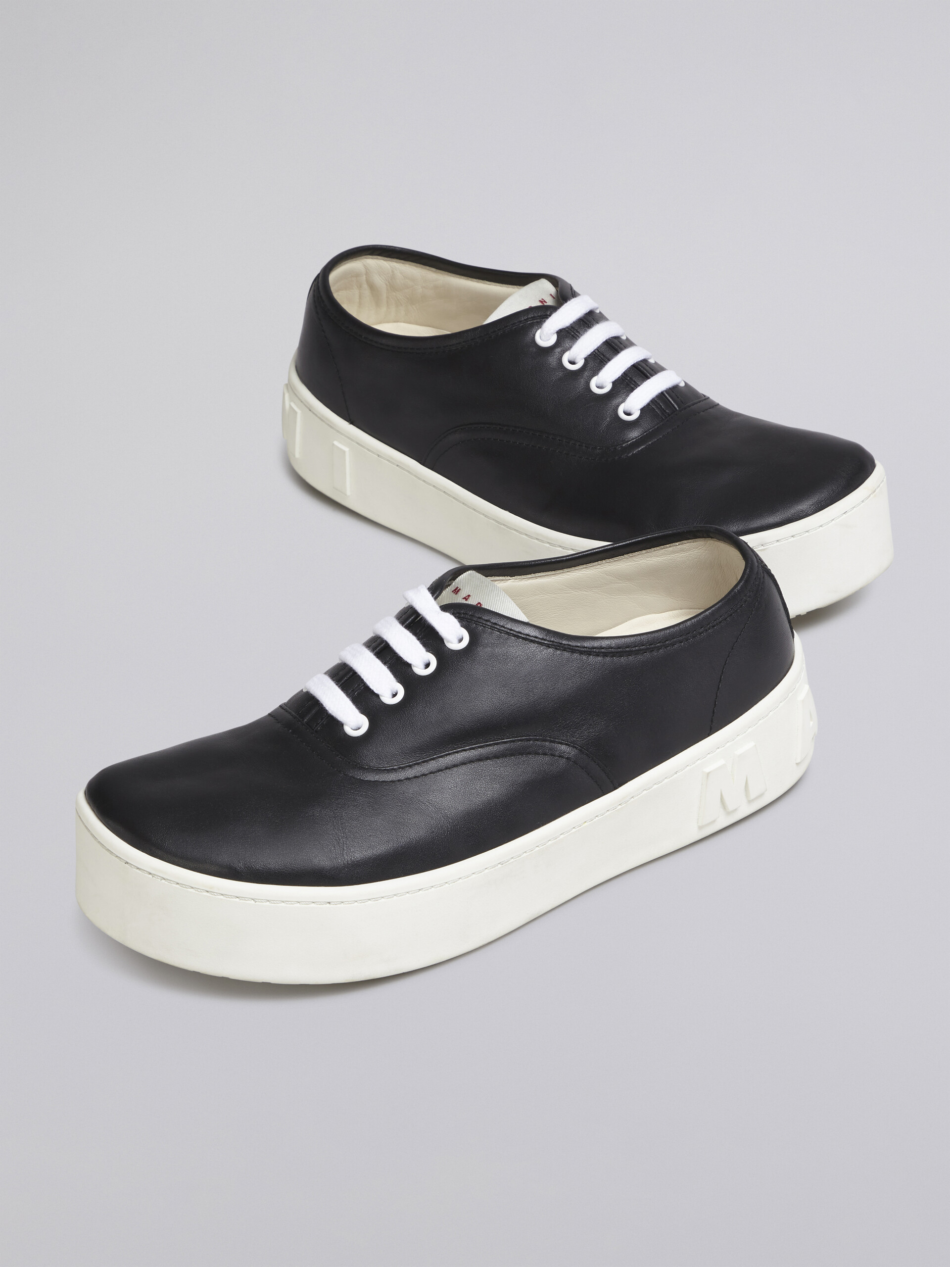 Black leather sneaker with maxi logo - Sneakers - Image 5