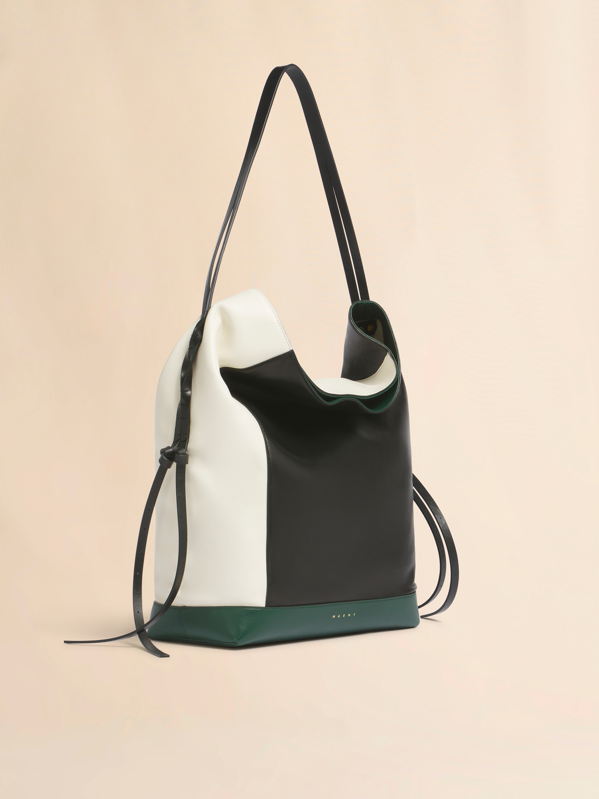 White black and green leather Pod 2.0 large hobo bag - Shoulder Bags - Image 6