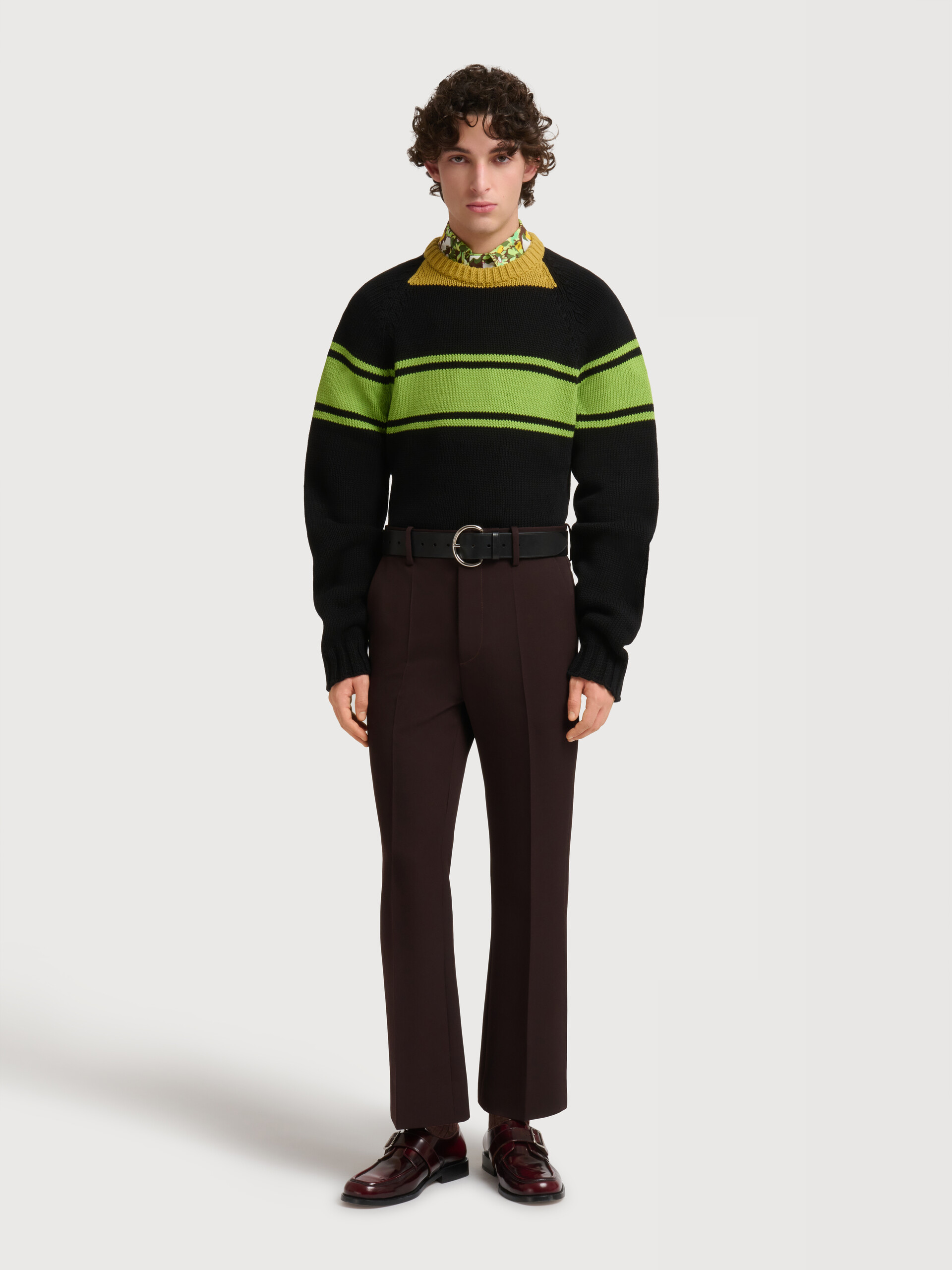 Brown regimental wool trousers - Pants - Image 2