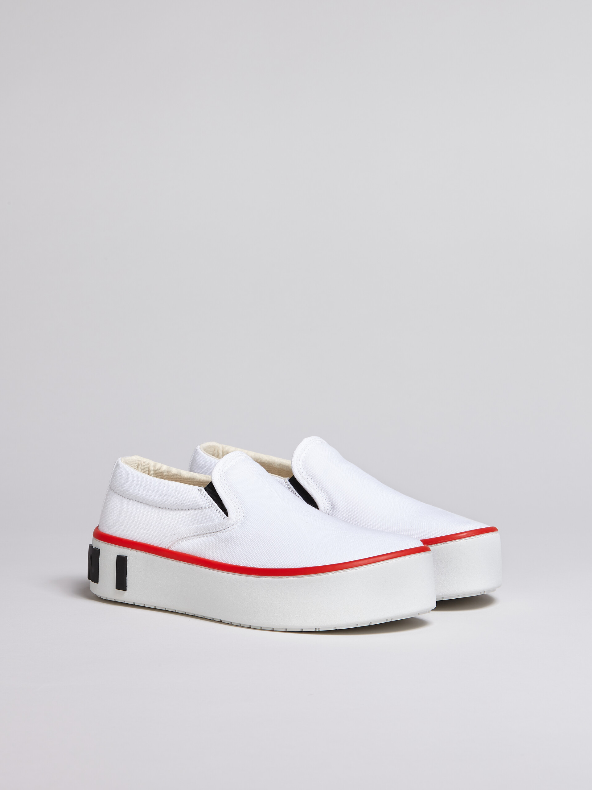 White canvas PAW sneaker with back maxi logo - Sneakers - Image 2