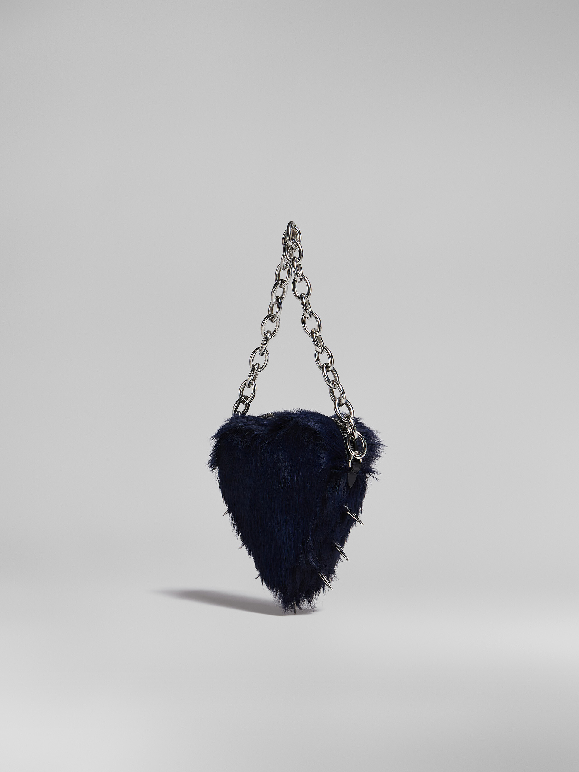 Long hair calfskin Heart handbag - Handbag - Image 3