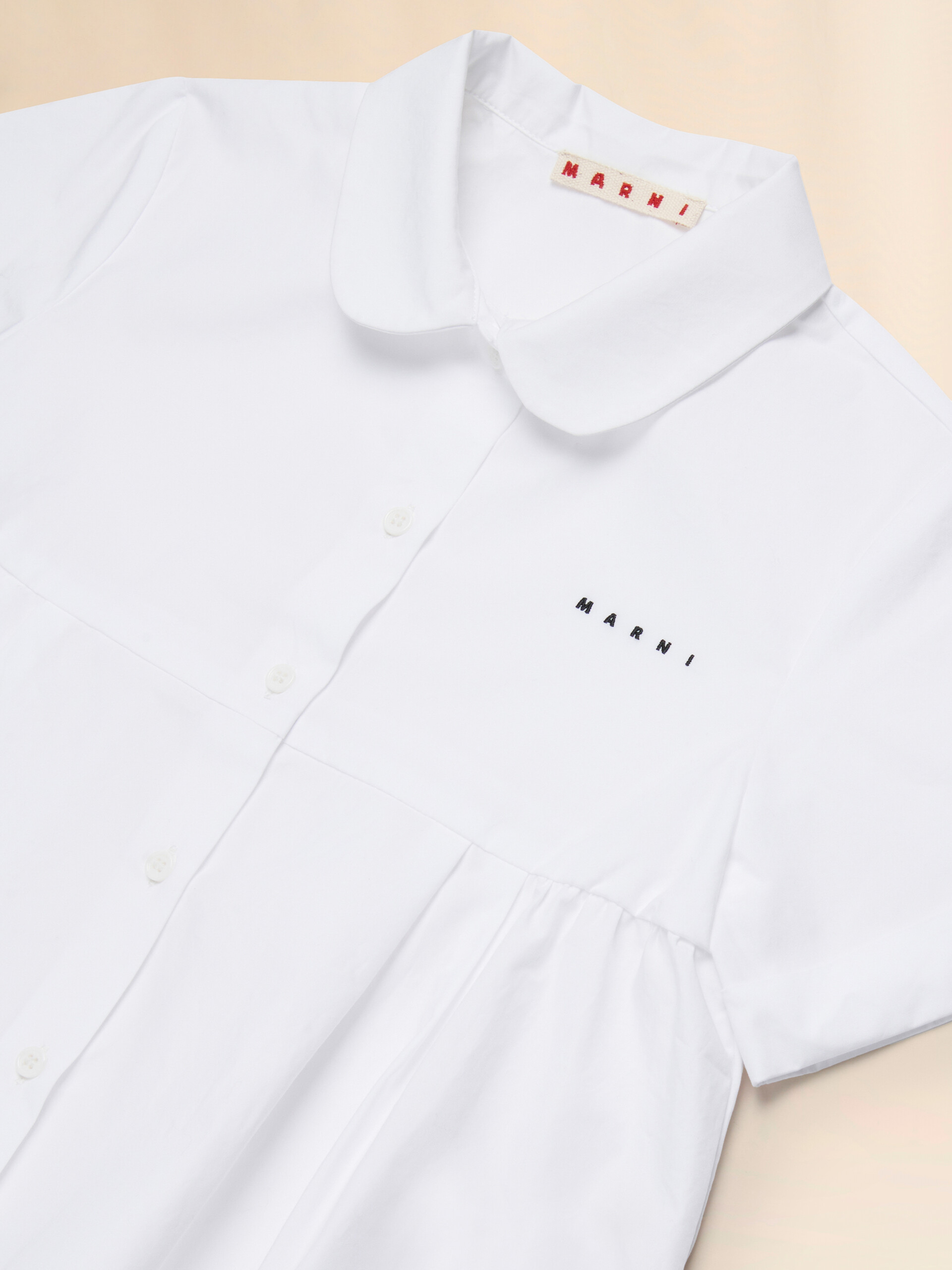 Camicia in cotone bianco con balza - Camicie - Image 3