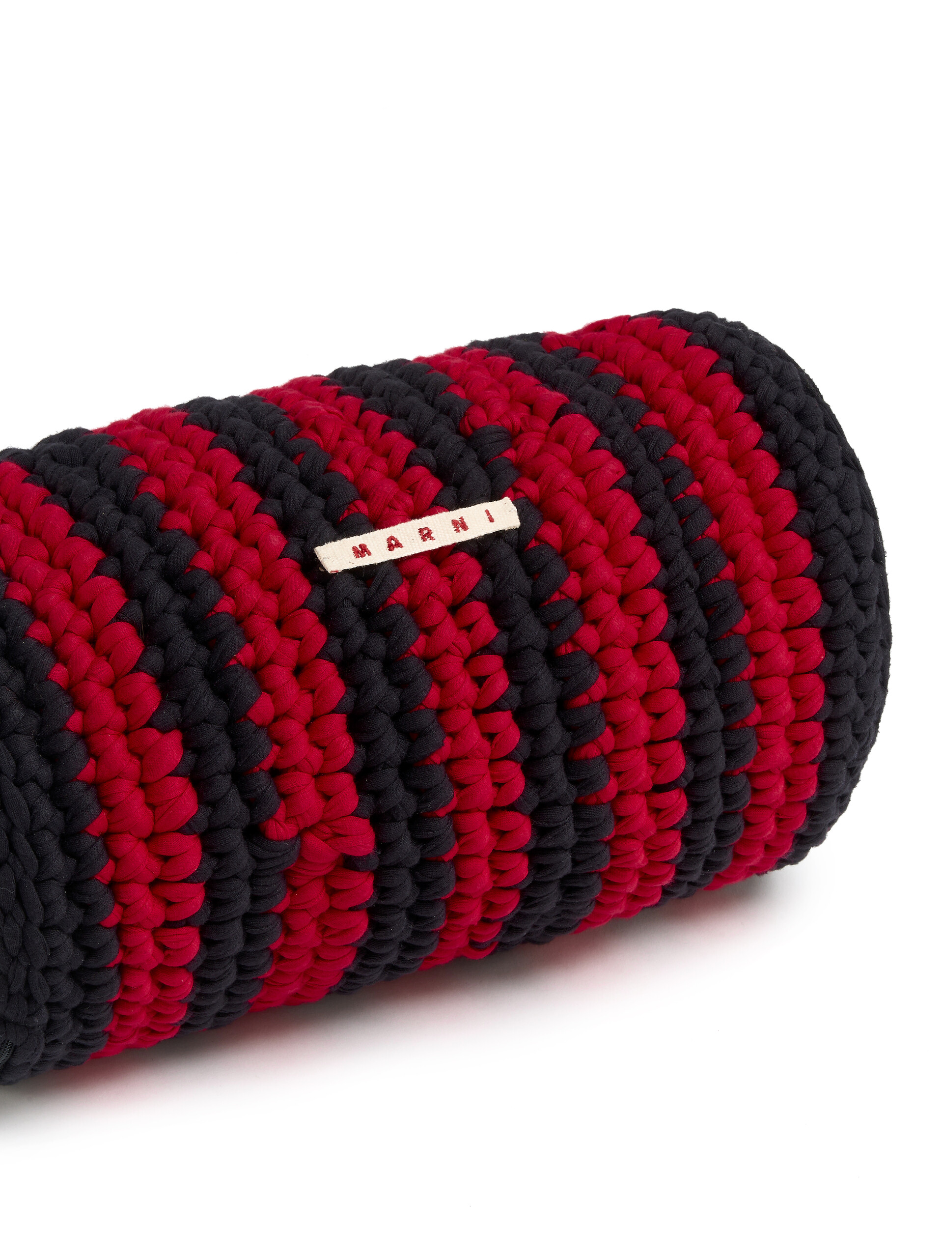 Red and black striped MARNI MARKET tech wool bolster cushion - Furniture - Image 3