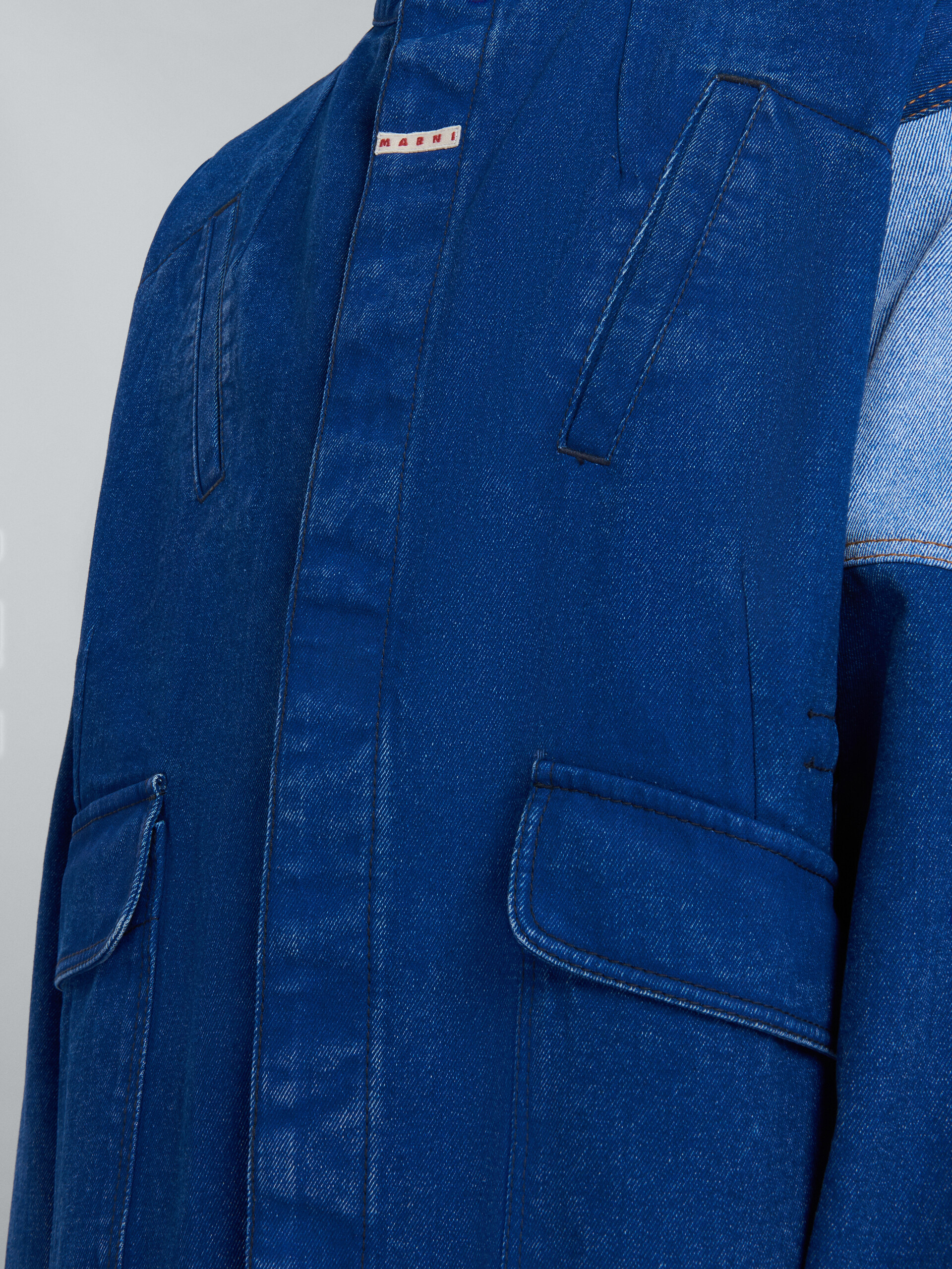 Jacket in coated blue denim - Jackets - Image 5