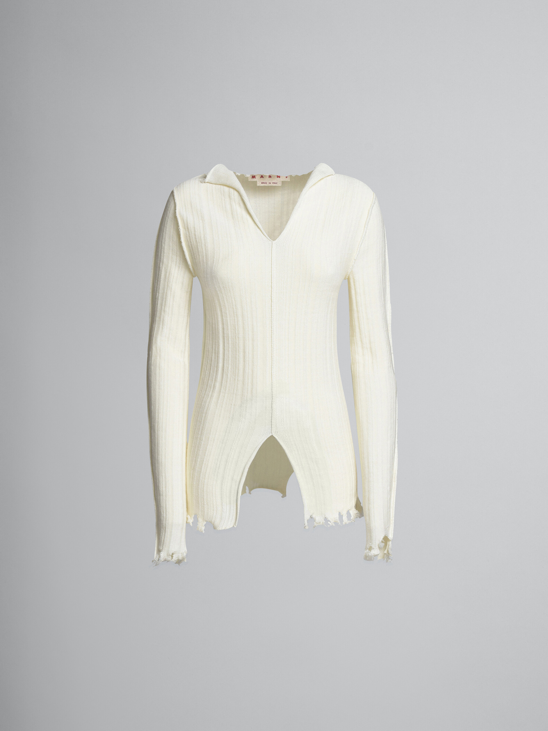 Cotton and virgin wool crewneck sweater - Pullovers - Image 1