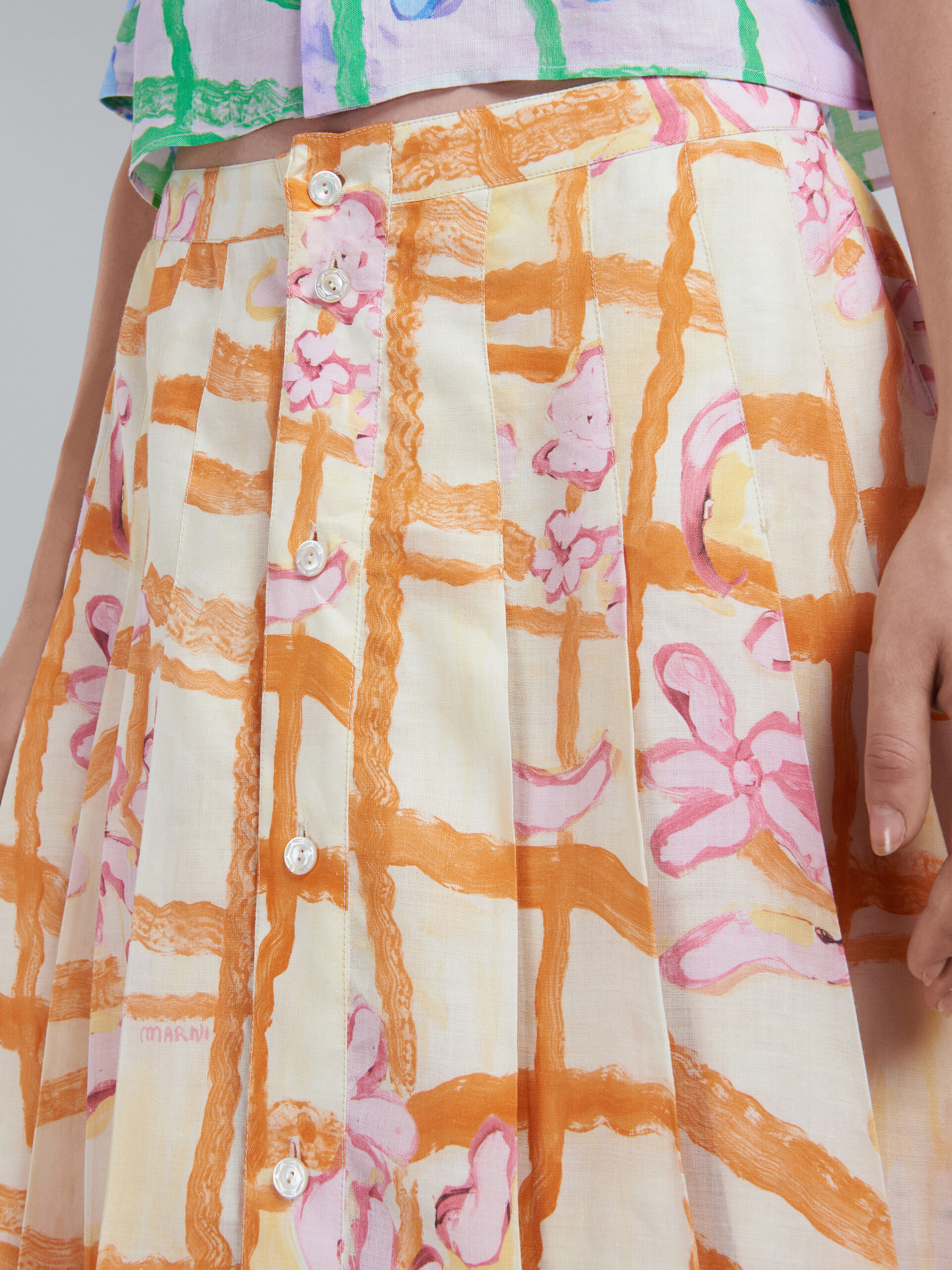 Printed ramié skirt - Skirts - Image 4