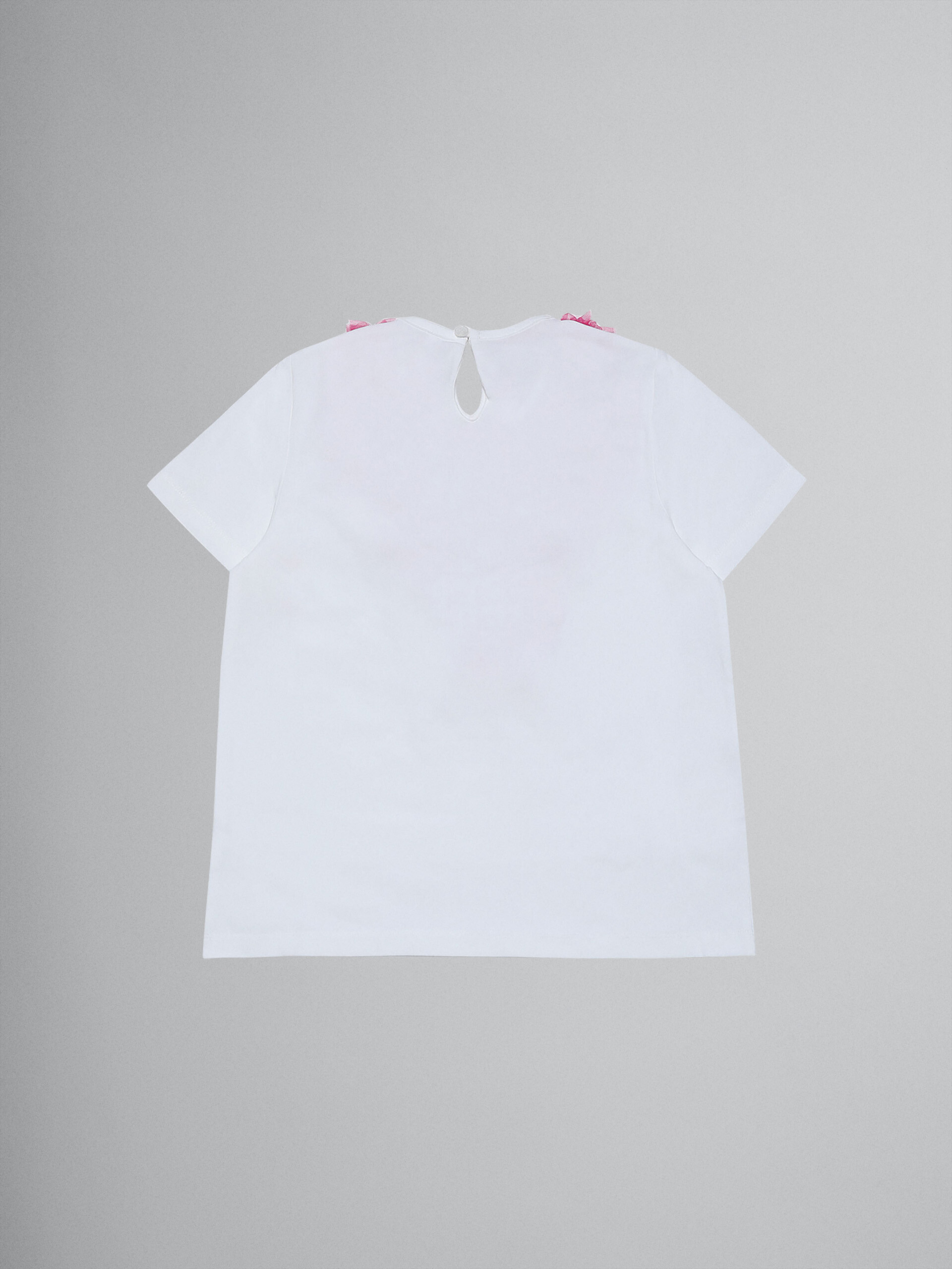 T-shirt in jersey di cotone elasticizzato e tulle - T-shirt - Image 2