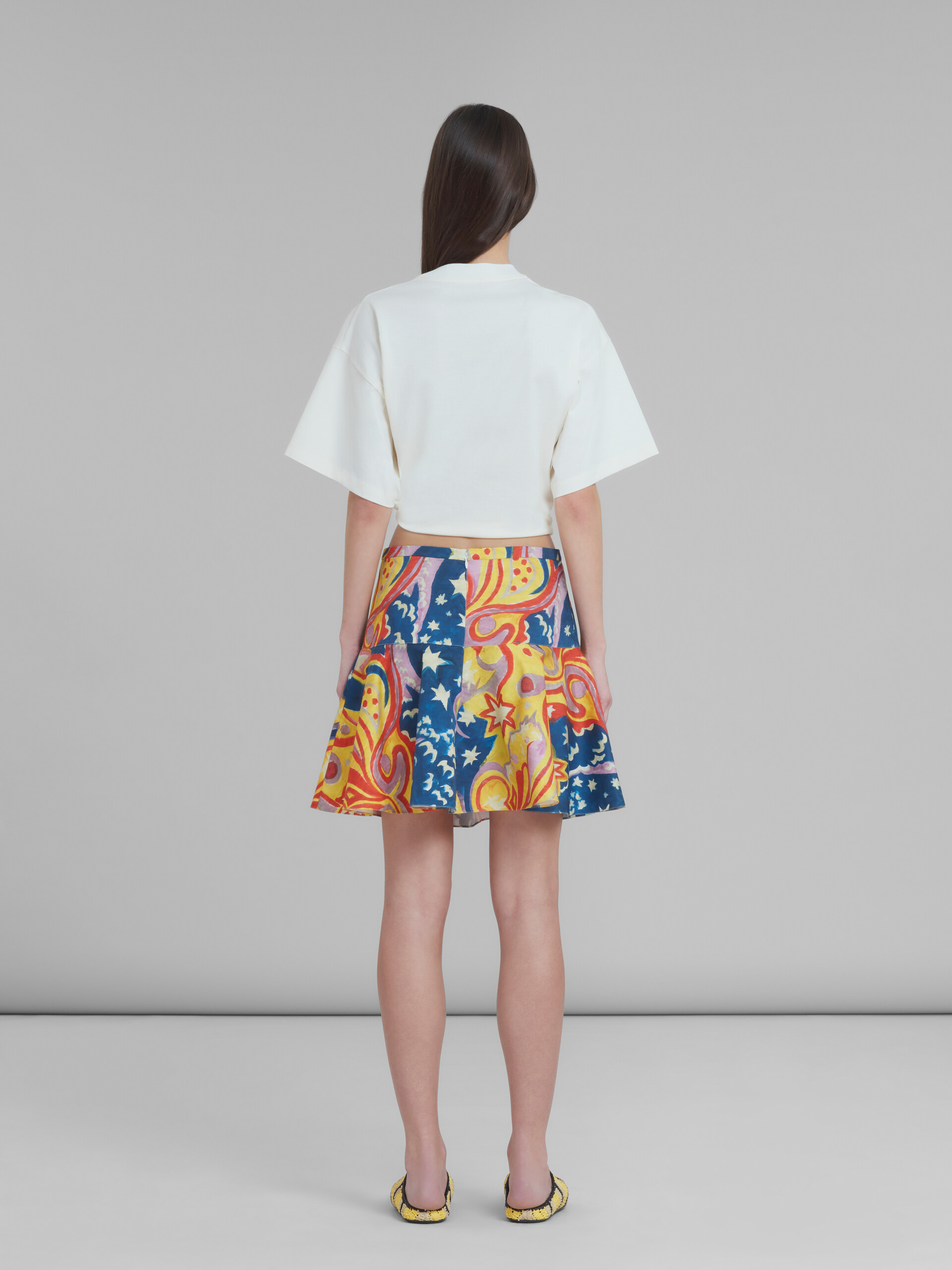 Marni x No Vacancy Inn - Cotton flounce skirt with Galactic Paradise print - Skirts - Image 3