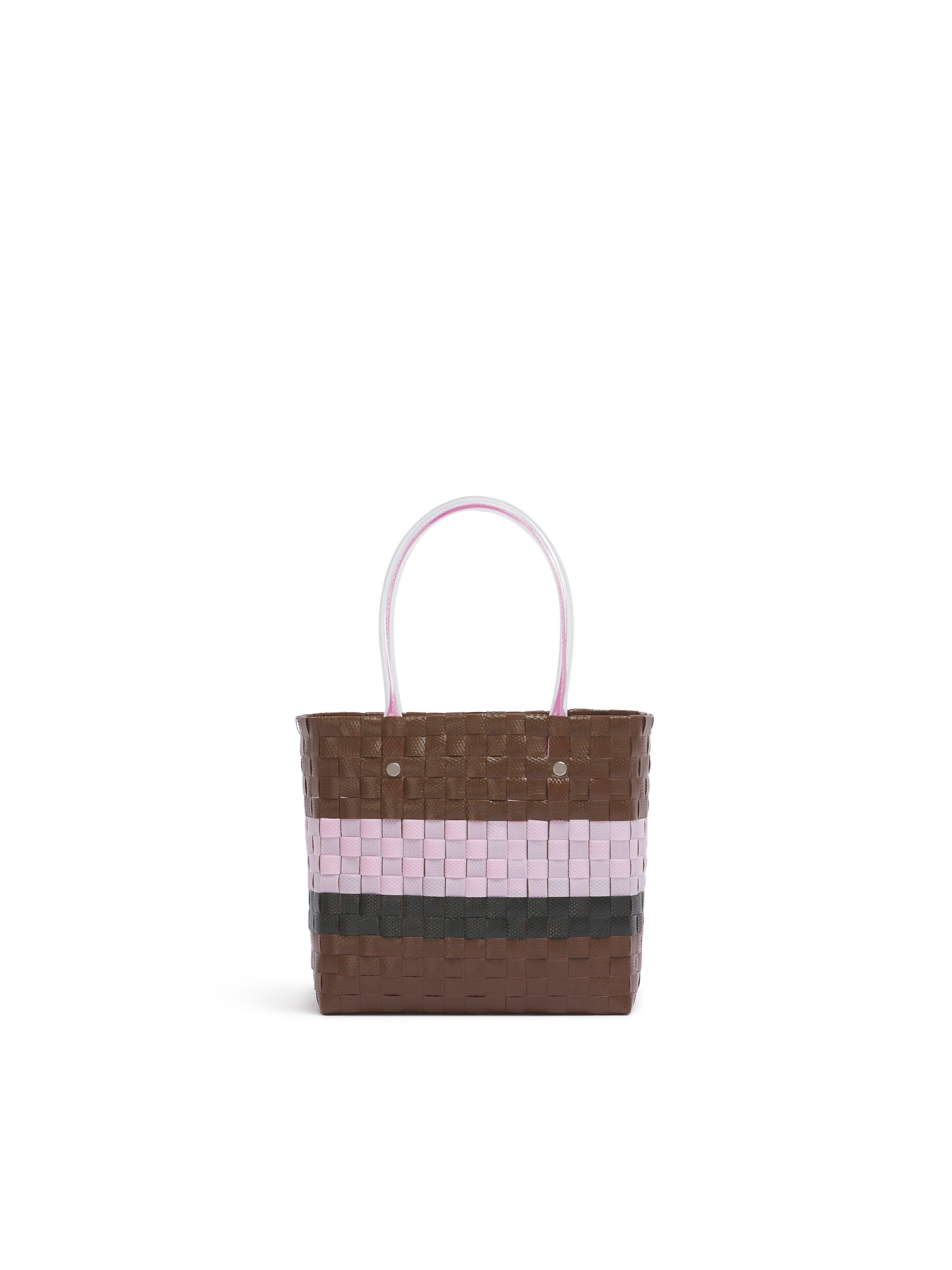 アースオブシエナ MARNI MARKET STRIPE BASKET BAG MINI - ショッピングバッグ - Image 3