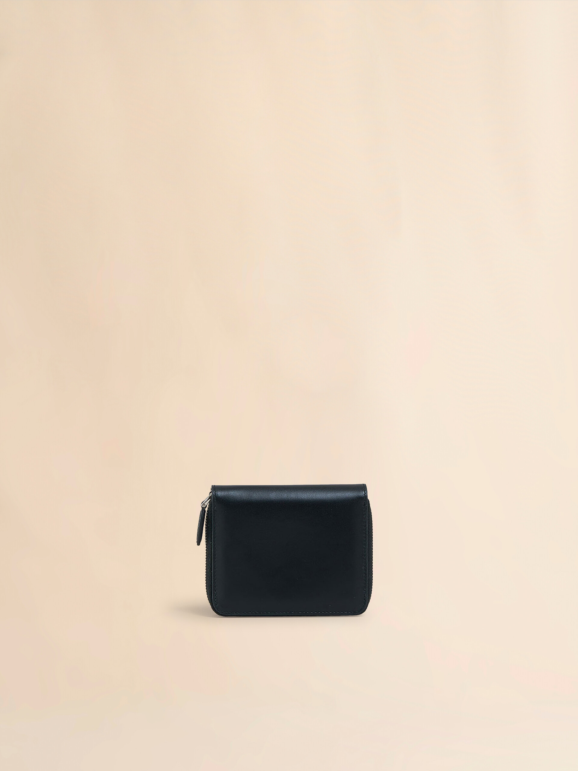 Black leather zip-around compact wallet with raised Marni logo - Wallets - Image 3