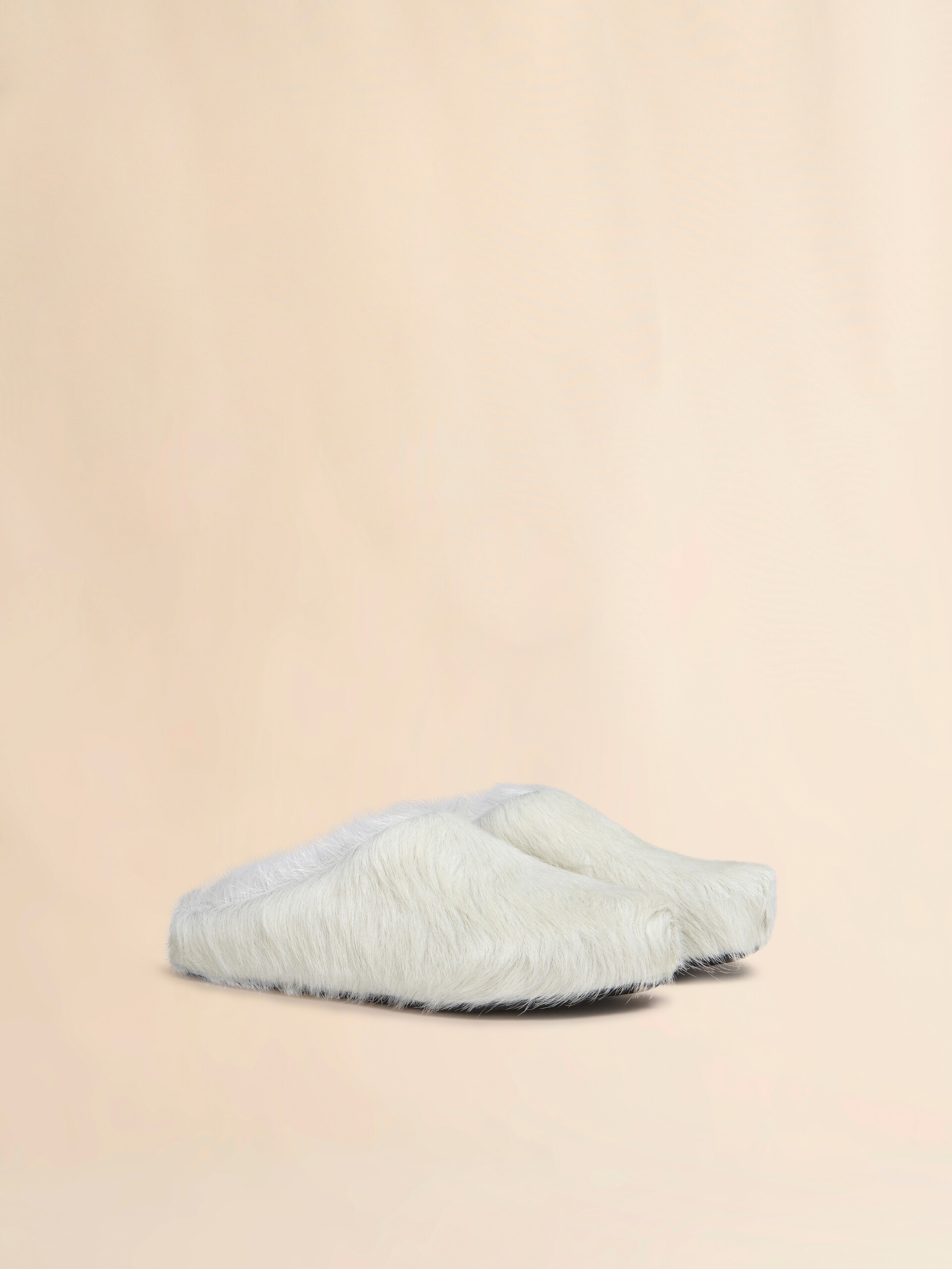 Deep blue long haircalfskin Fussbett sabot - Clogs - Image 2