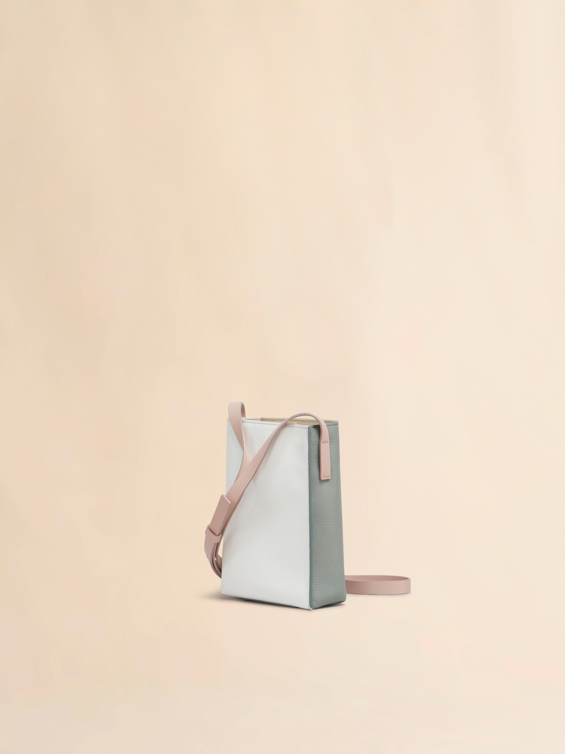 Light pink and beige leather Museo Nano Bag with Marni Symbol embroidery - Shoulder Bag - Image 2