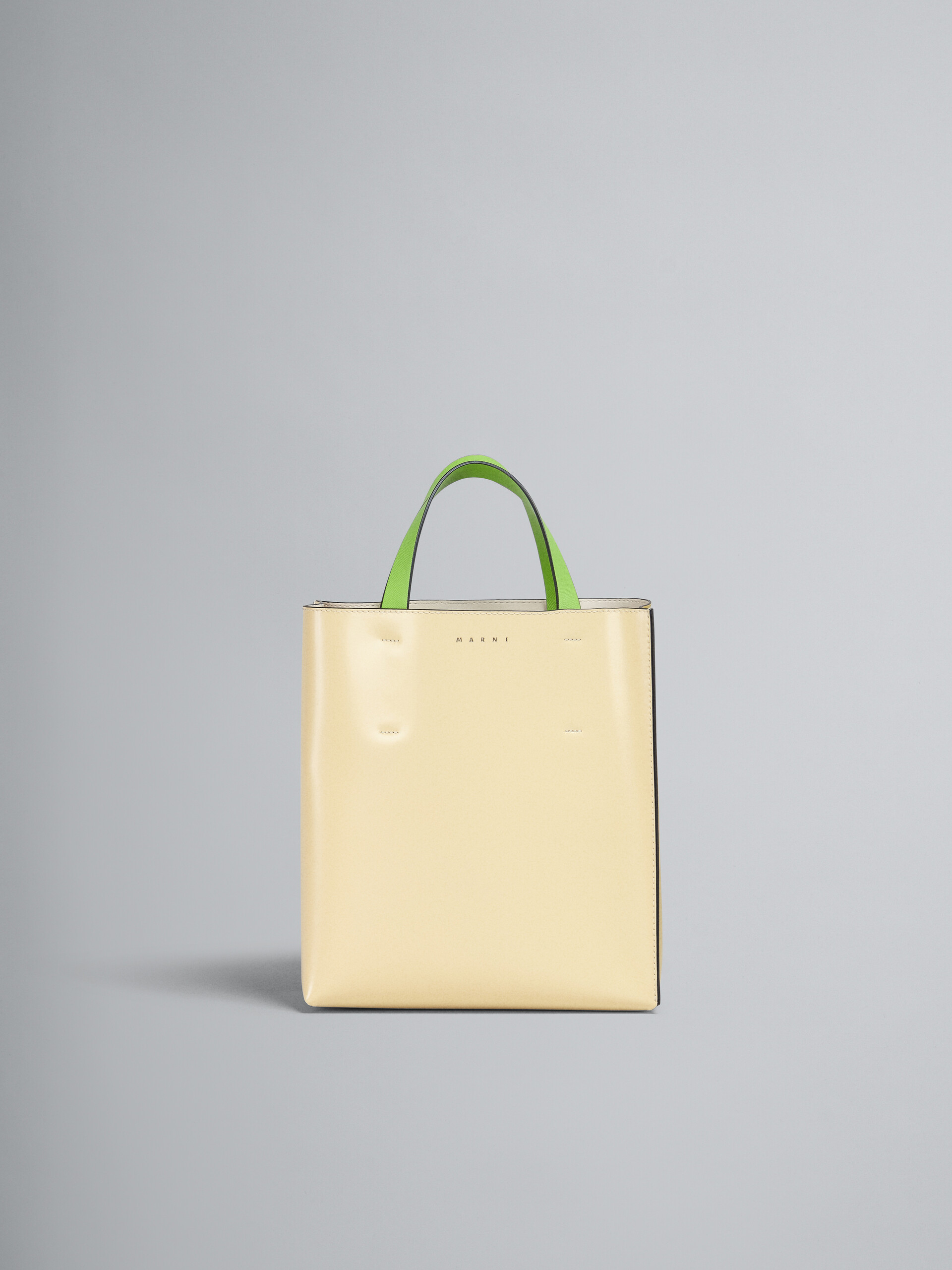 MUSEO small bag in yellow saffiano leather - Shopping Bags - Image 1