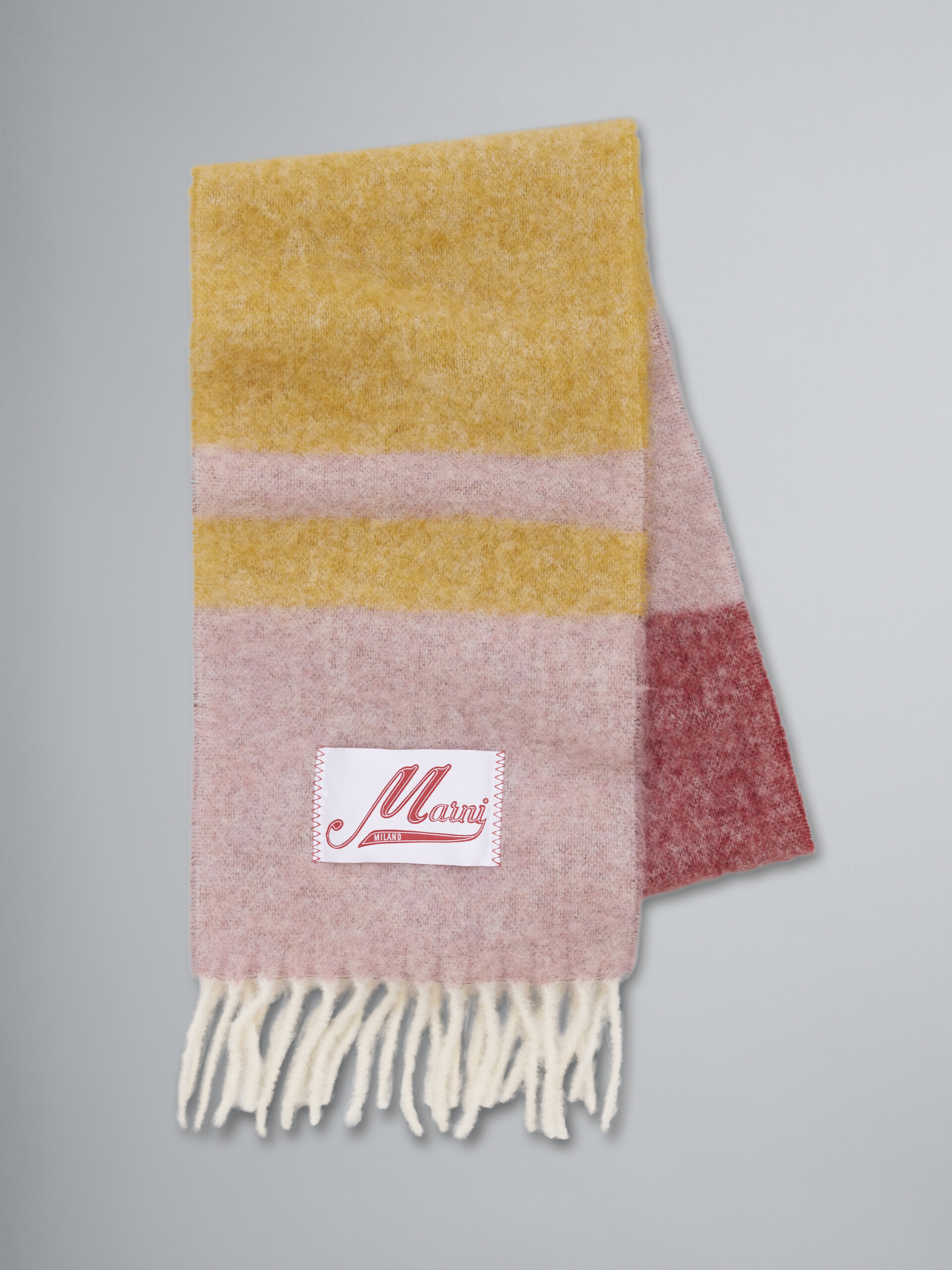 Pink striped mohair scarf - Scarves - Image 1