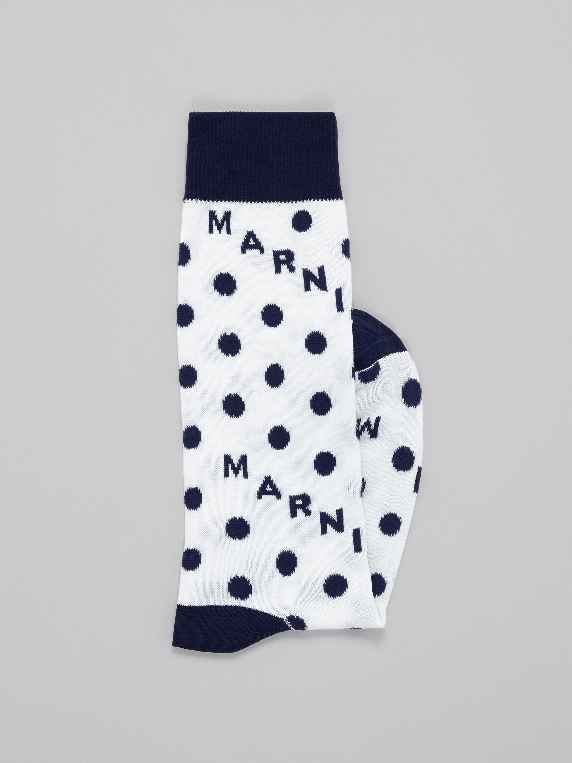 White cotton and nylon socks with polka dots - Socks - Image 2