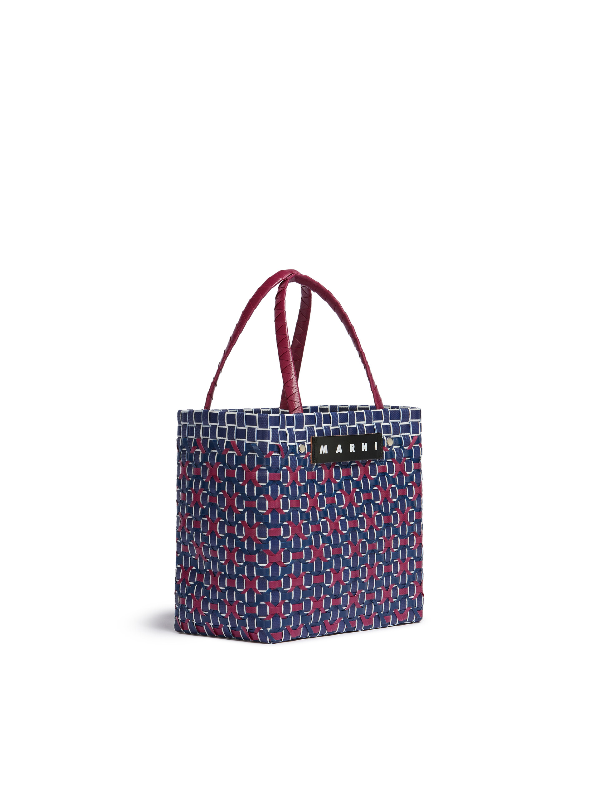 ブルー レッド MARNI MARKET Criss-Cross ミニ バスケットバッグ