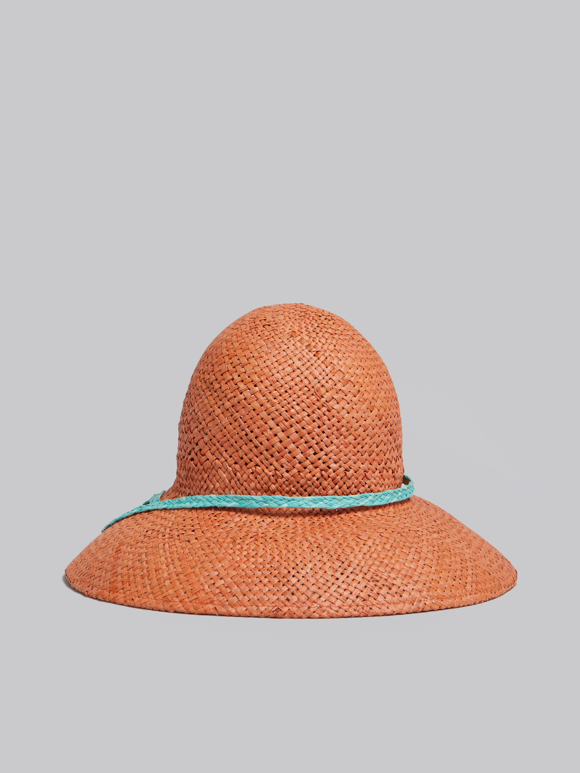 Marni x No Vacancy Inn - Orange hat in raffia with cut-outs - Hats - Image 3
