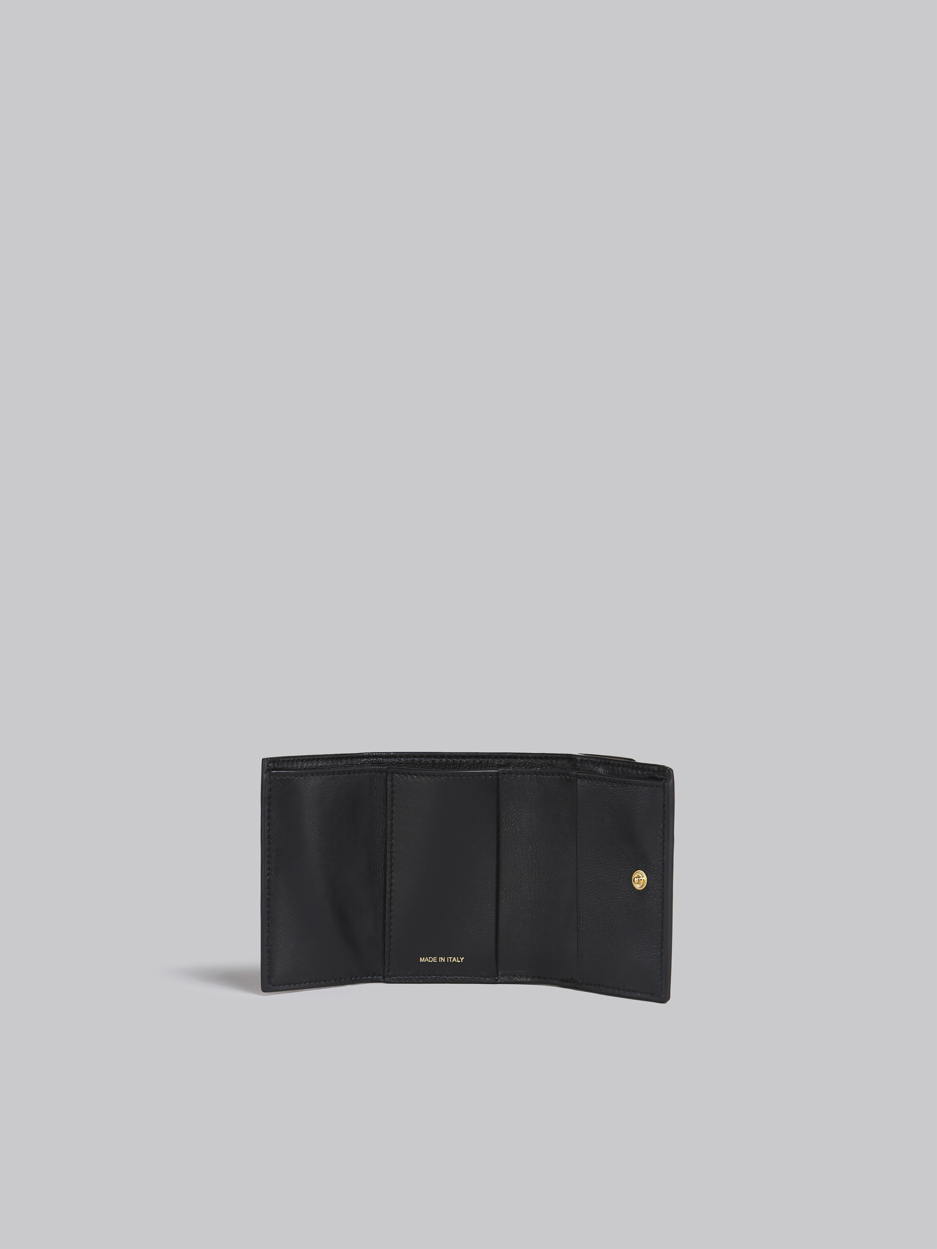 Dreifach faltbare Brieftasche aus braun-pinkem und burgunderrotem Leder - Brieftaschen - Image 2