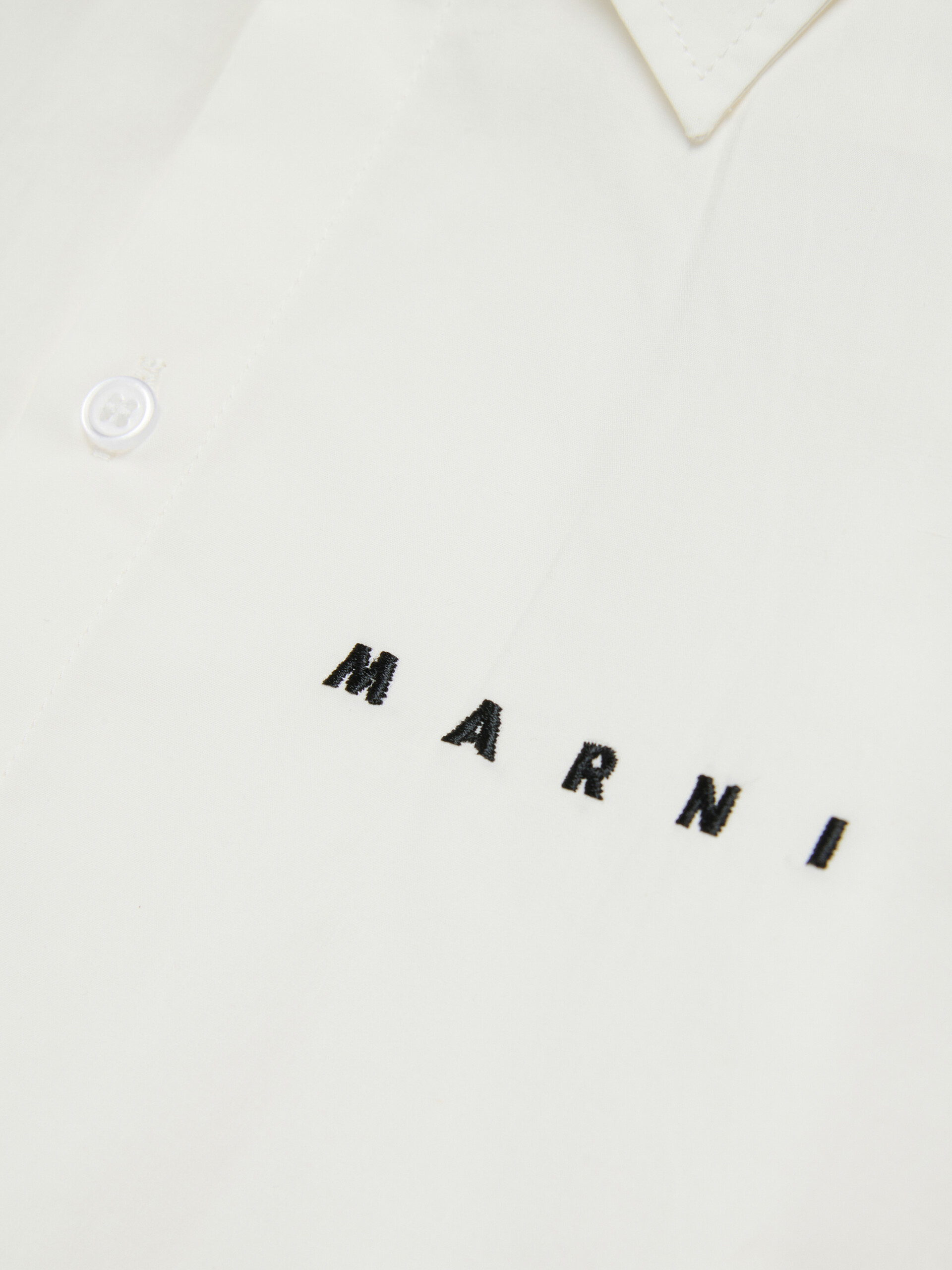 Off-white cotton shirt with embroidered Marni logo - Shirts - Image 4