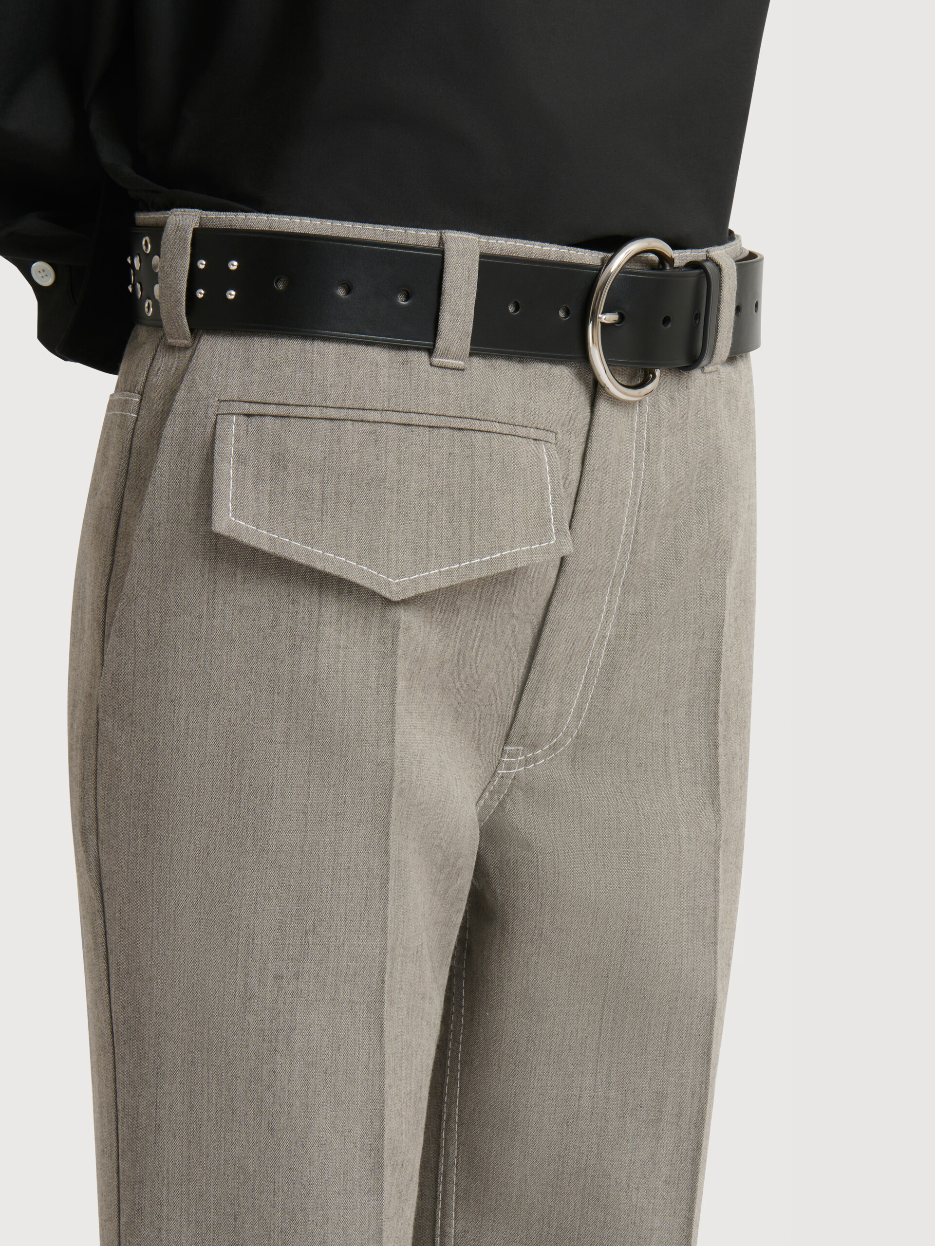 Grey wool trousers with pocket - Pants - Image 5