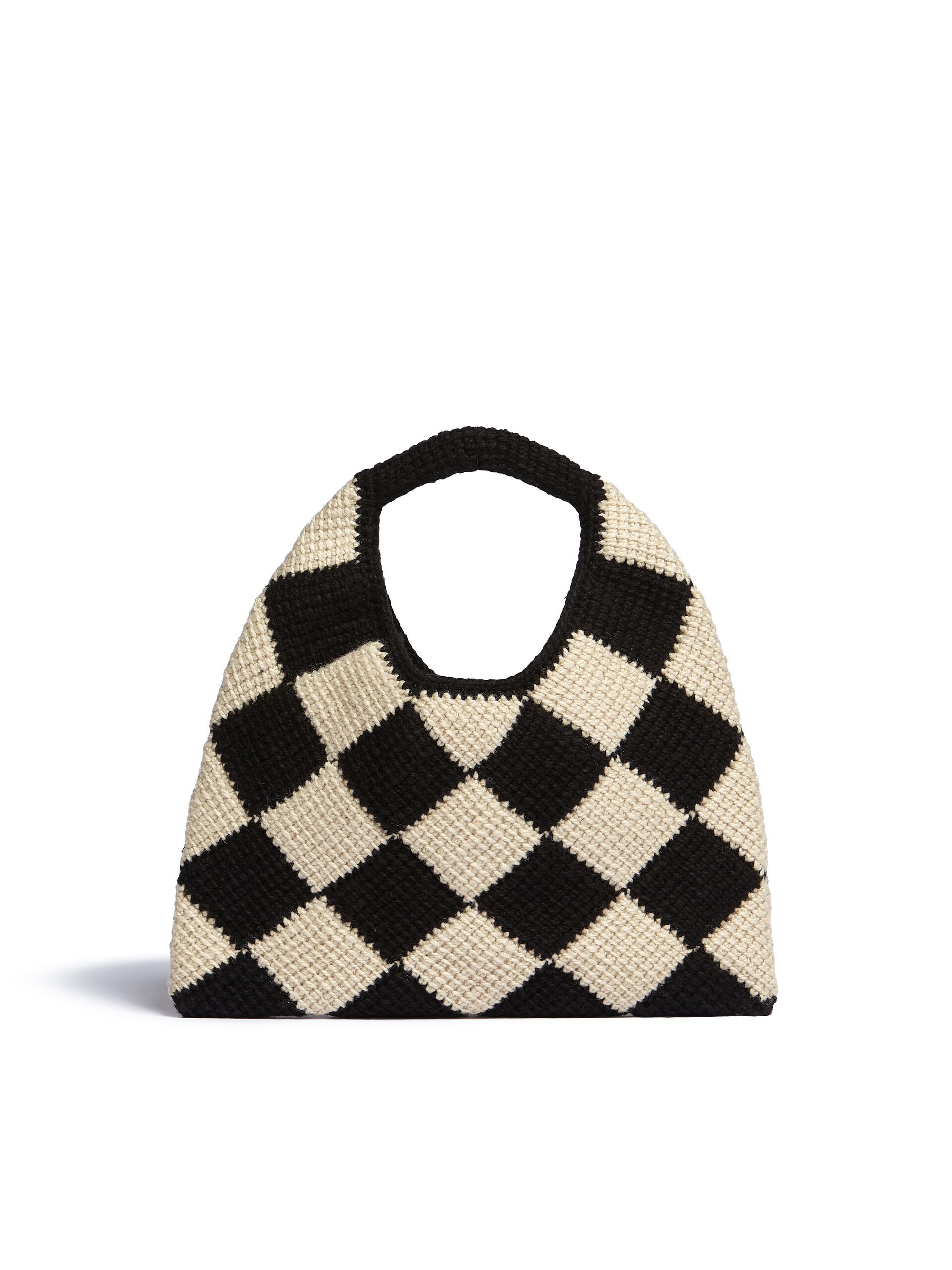 MARNI MARKET DIAMOND medium bag in blue and brown tech wool - Bags - Image 3