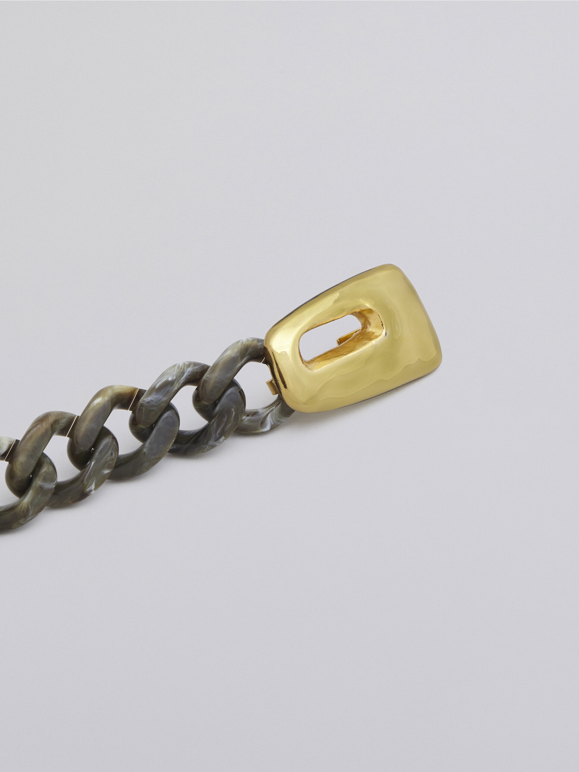 TRAPEZE bracelet in metal resin and green enamel - Bracelets - Image 3