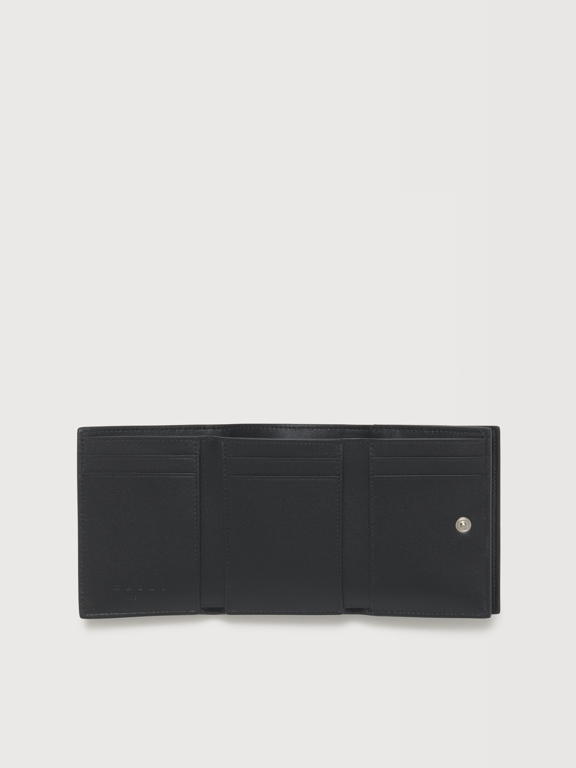 Black leather trifold wallet with Marni Mending embroidery - Wallets - Image 2