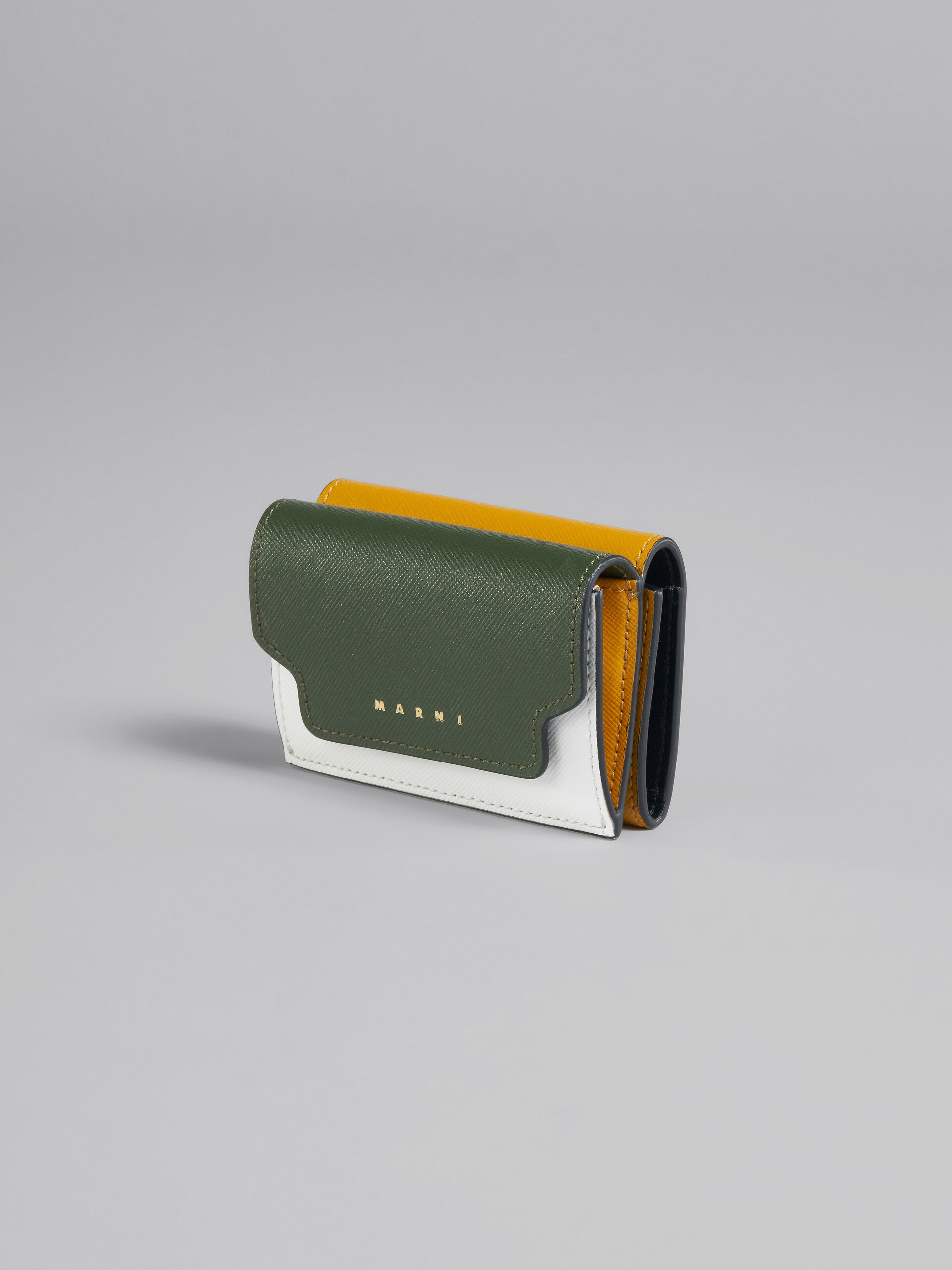 Green multicolour saffiano leather tri-fold wallet - Wallets - Image 4