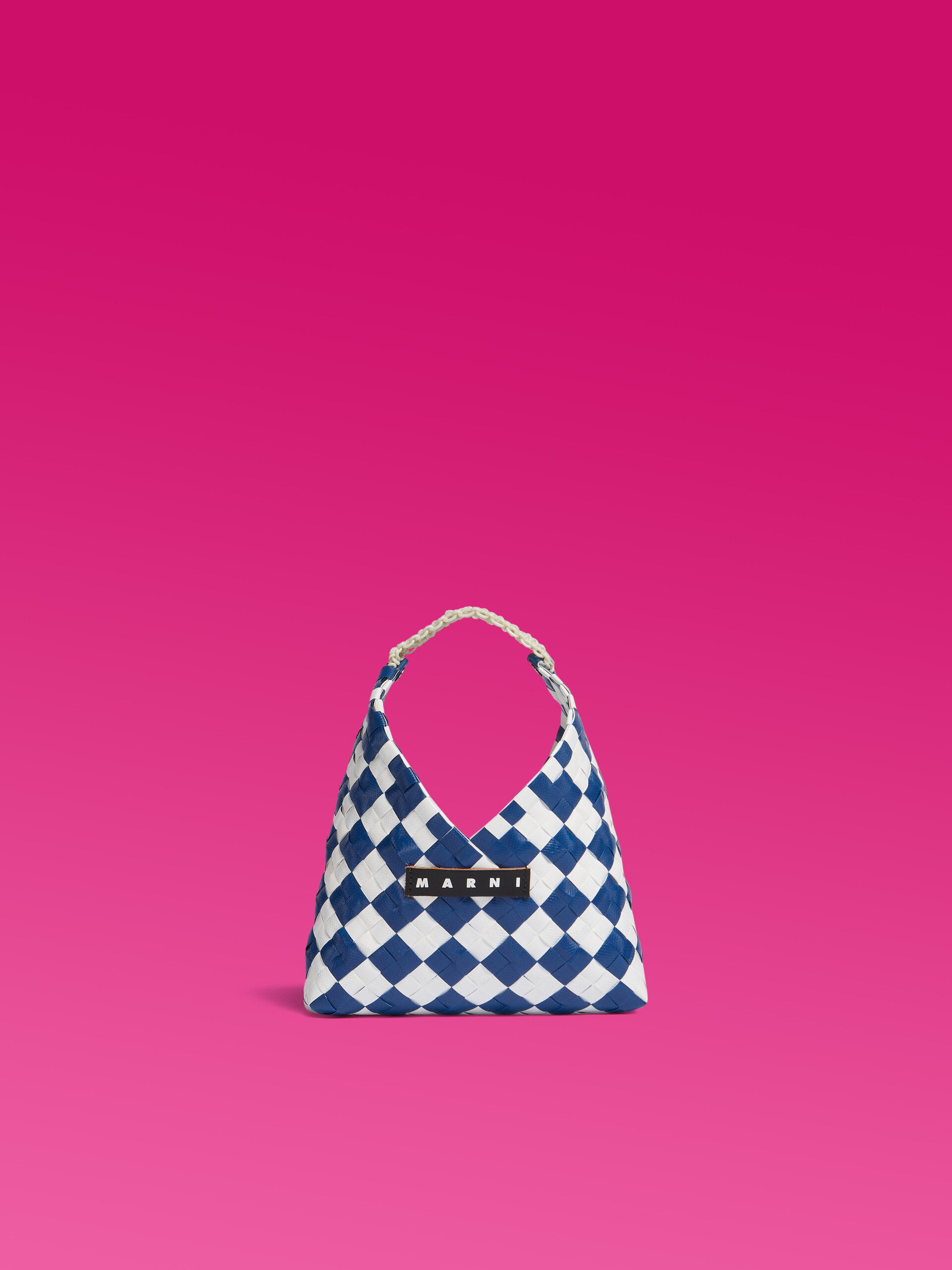 MARNI Flower Cafe Market Mesh Stripe Handbag multicolor