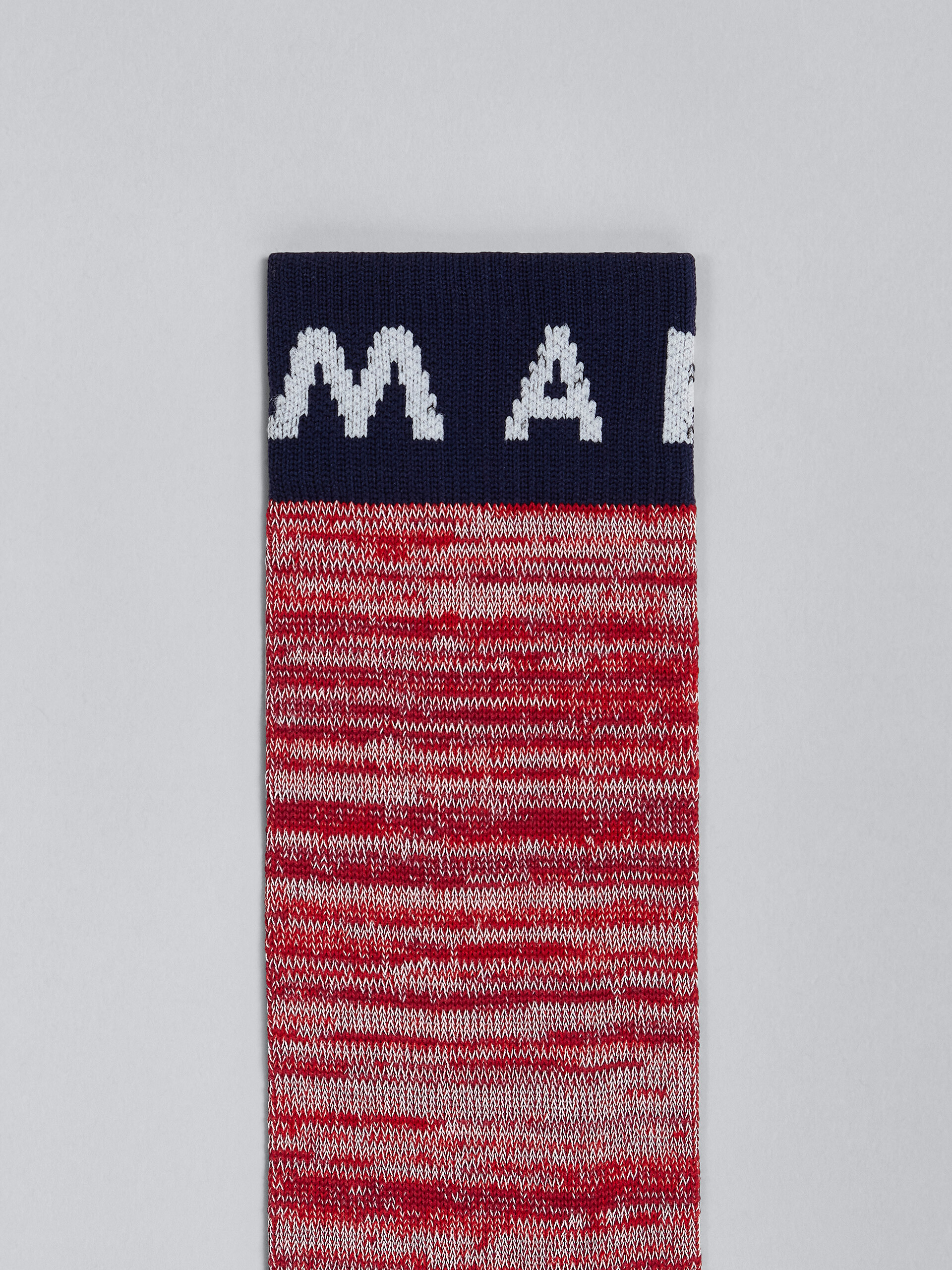 Red mouliné cotton and nylon socks - Socks - Image 3