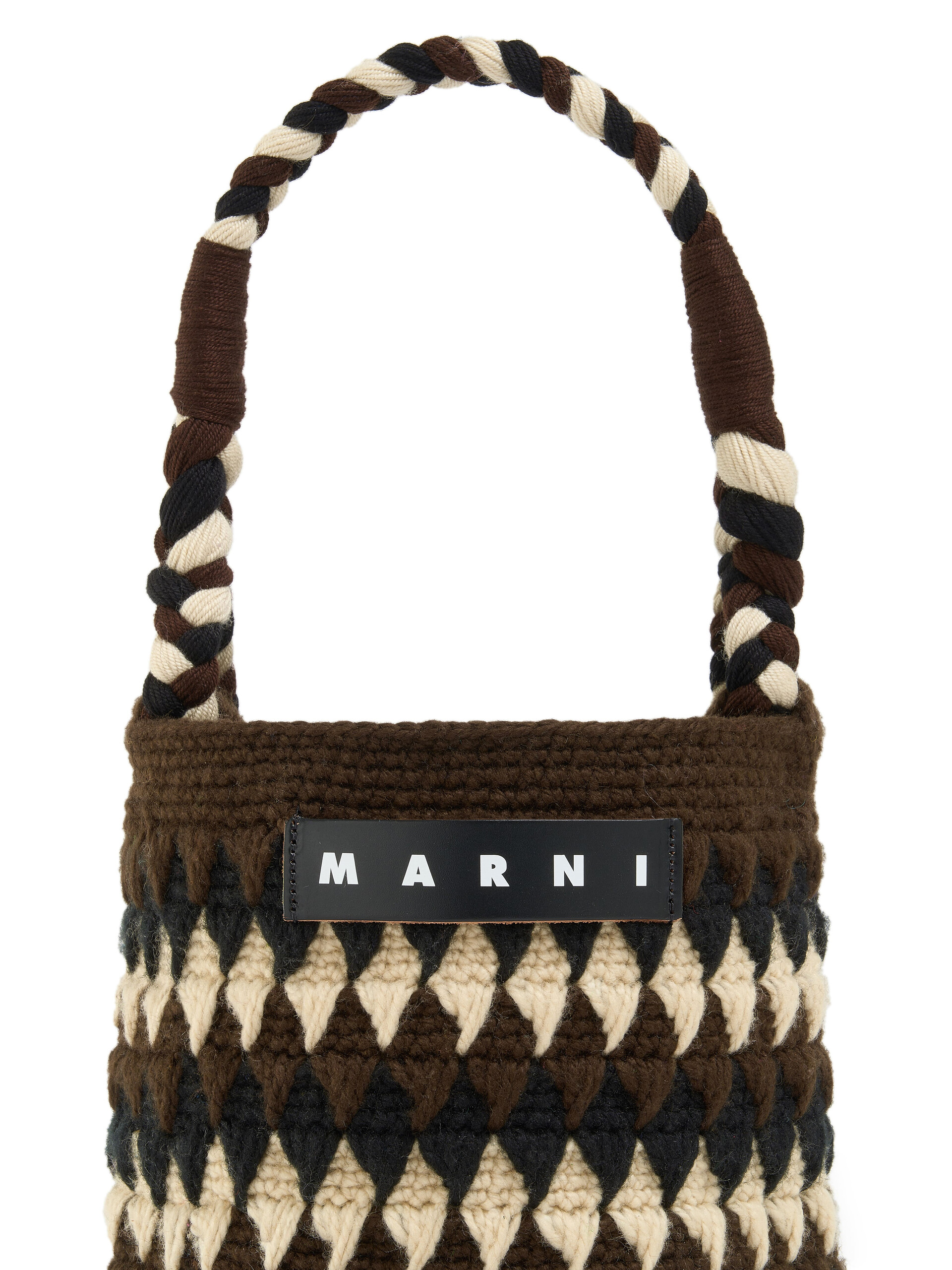 Orange And Blue Crochet Marni Market Chessboard Bag - Shopping Bags - Image 4