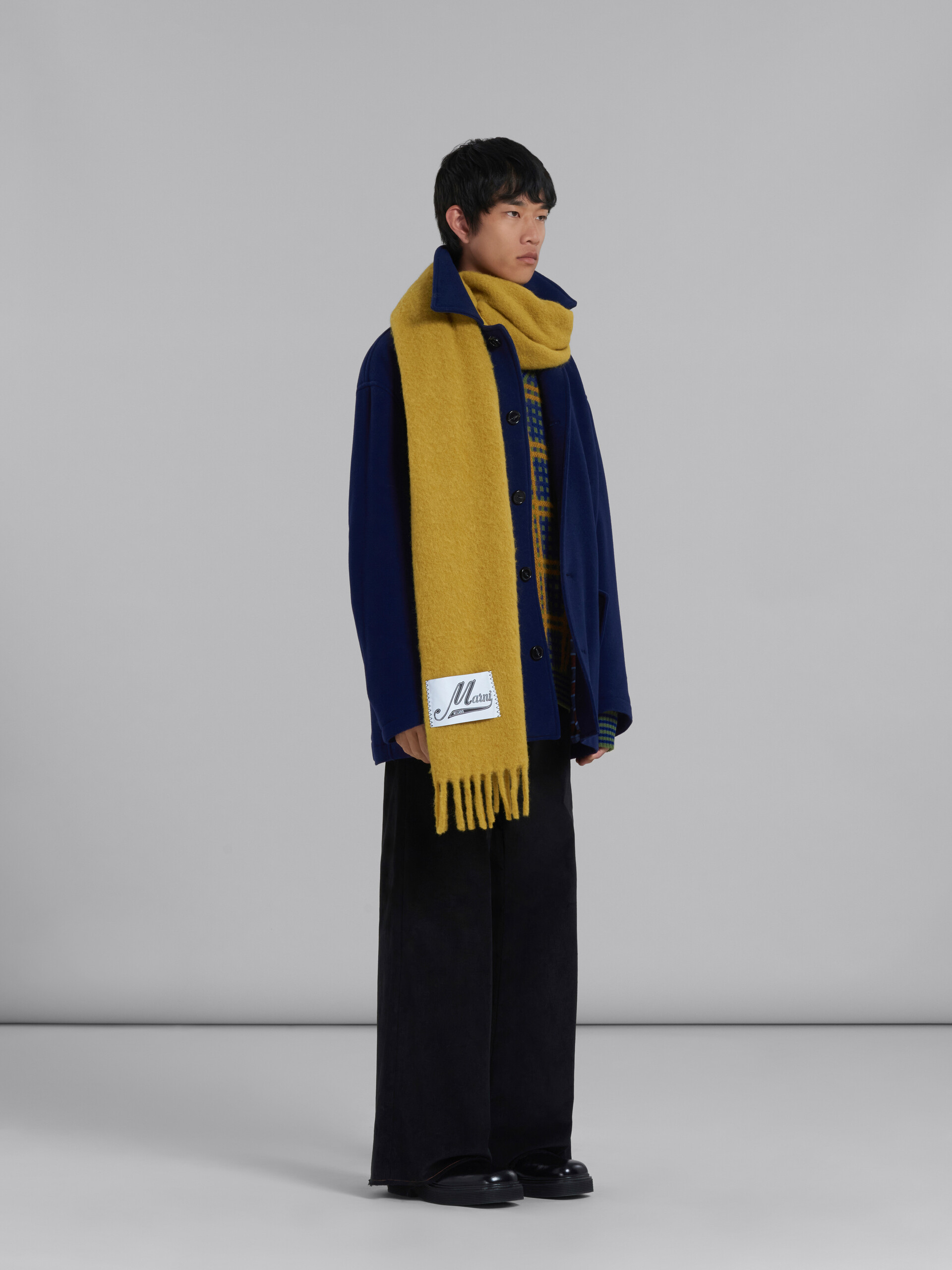 Blue wool felt caban coat - Coat - Image 6