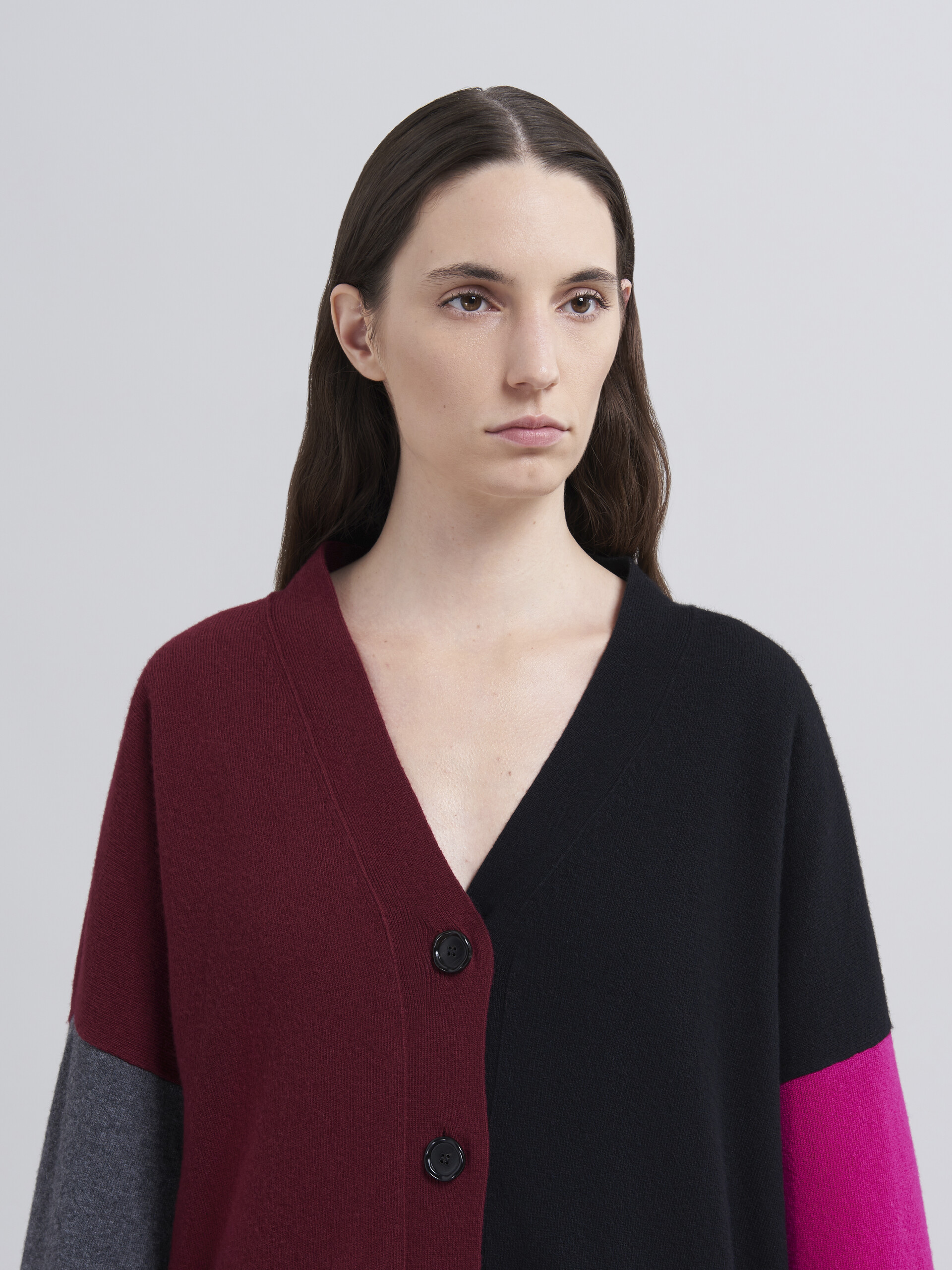 Colourblock light wool and cashmere padded cardigan - Jackets - Image 4