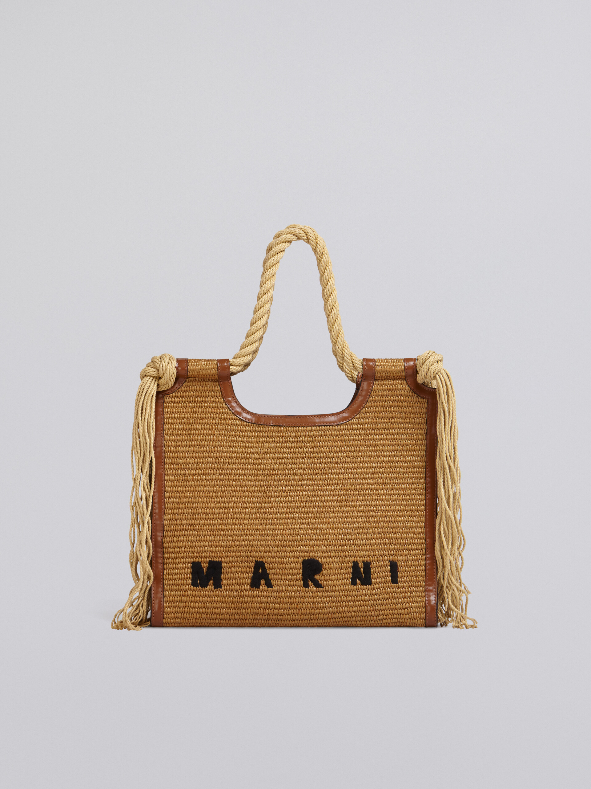 ブラウン ロープハンドル付きMarcelサマーバッグ | Marni