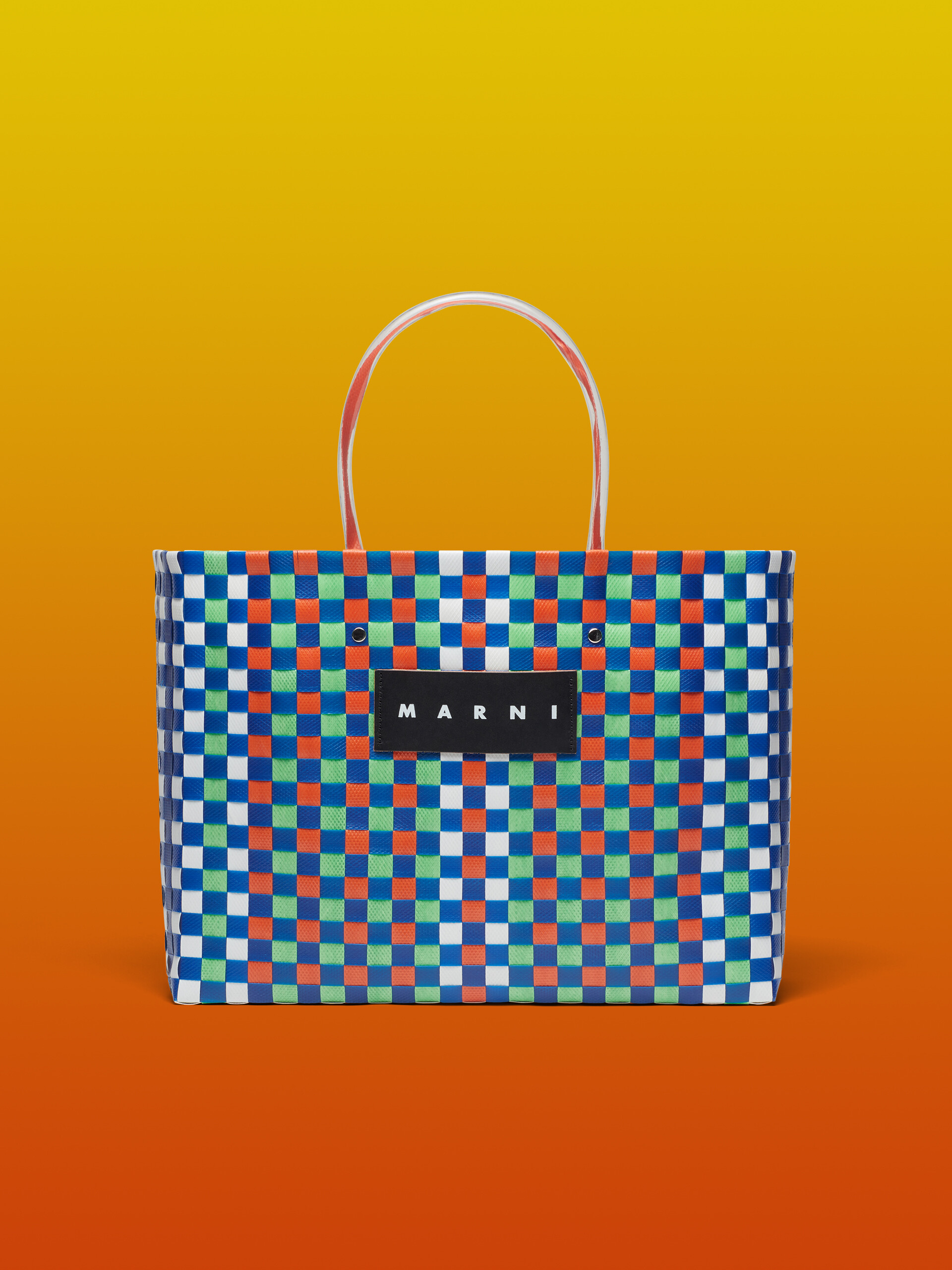 MARNI MARKET BASKET bag in multicolor blue woven material Marni