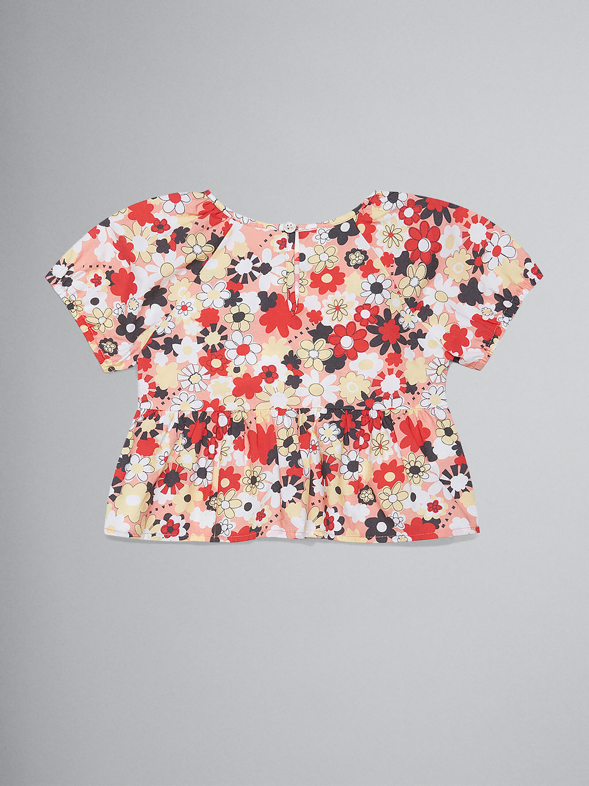 Poplin blouse with all-over Flowers pattern - Shirts - Image 2
