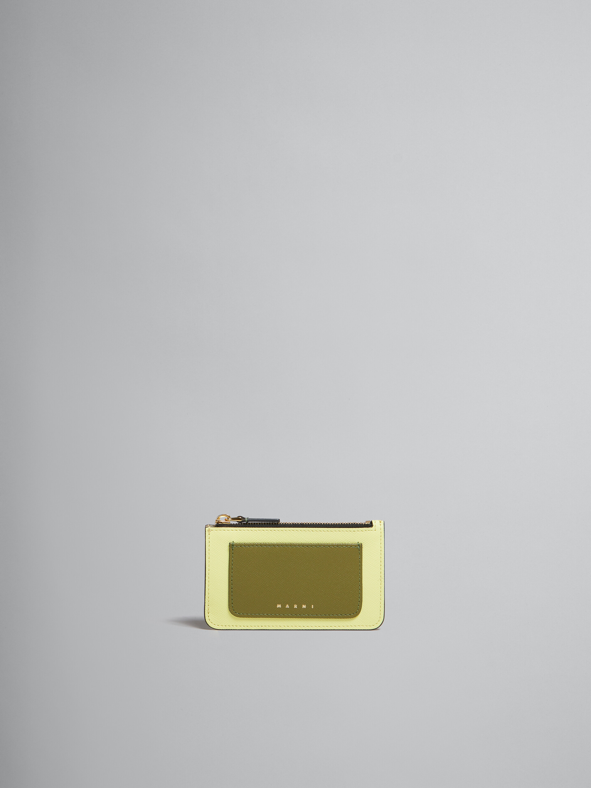 ライトグリーン、ホワイト、ブラウン サフィアーノレザー製カードケース - 財布 - Image 1