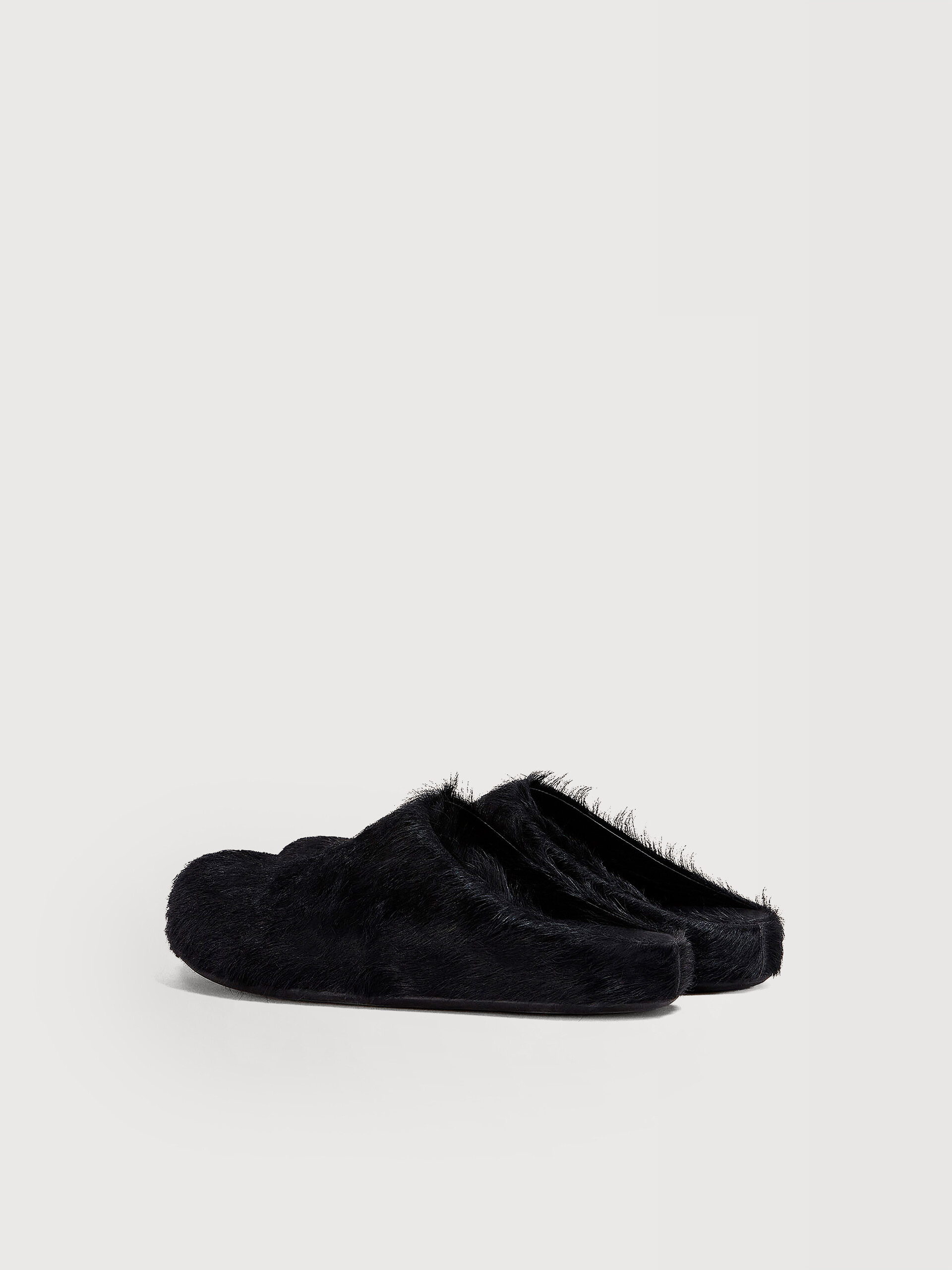 Blue long hair calfskin Fussbett sabot - Clogs - Image 3