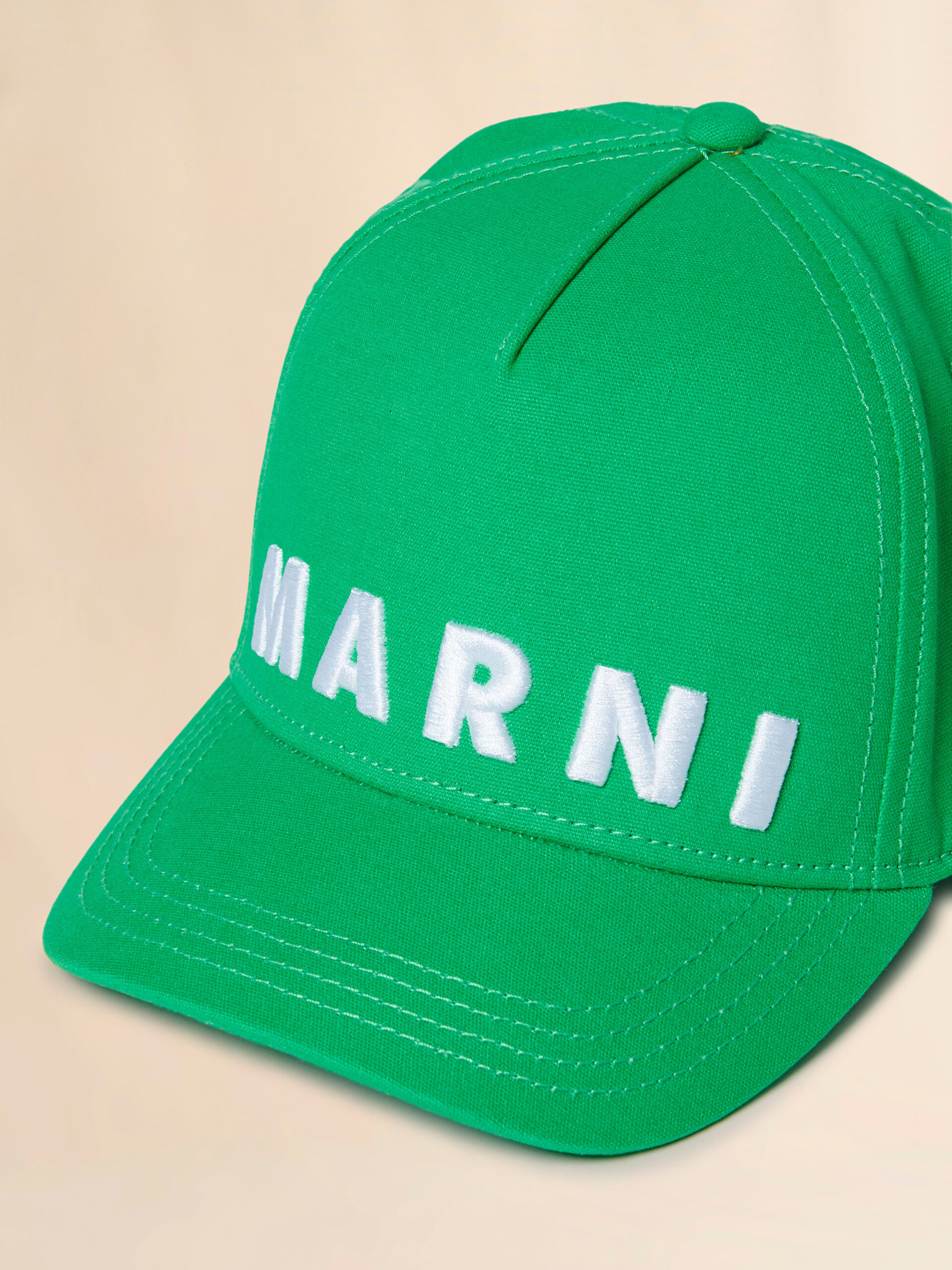 Green gabardine baseball cap - Caps - Image 3