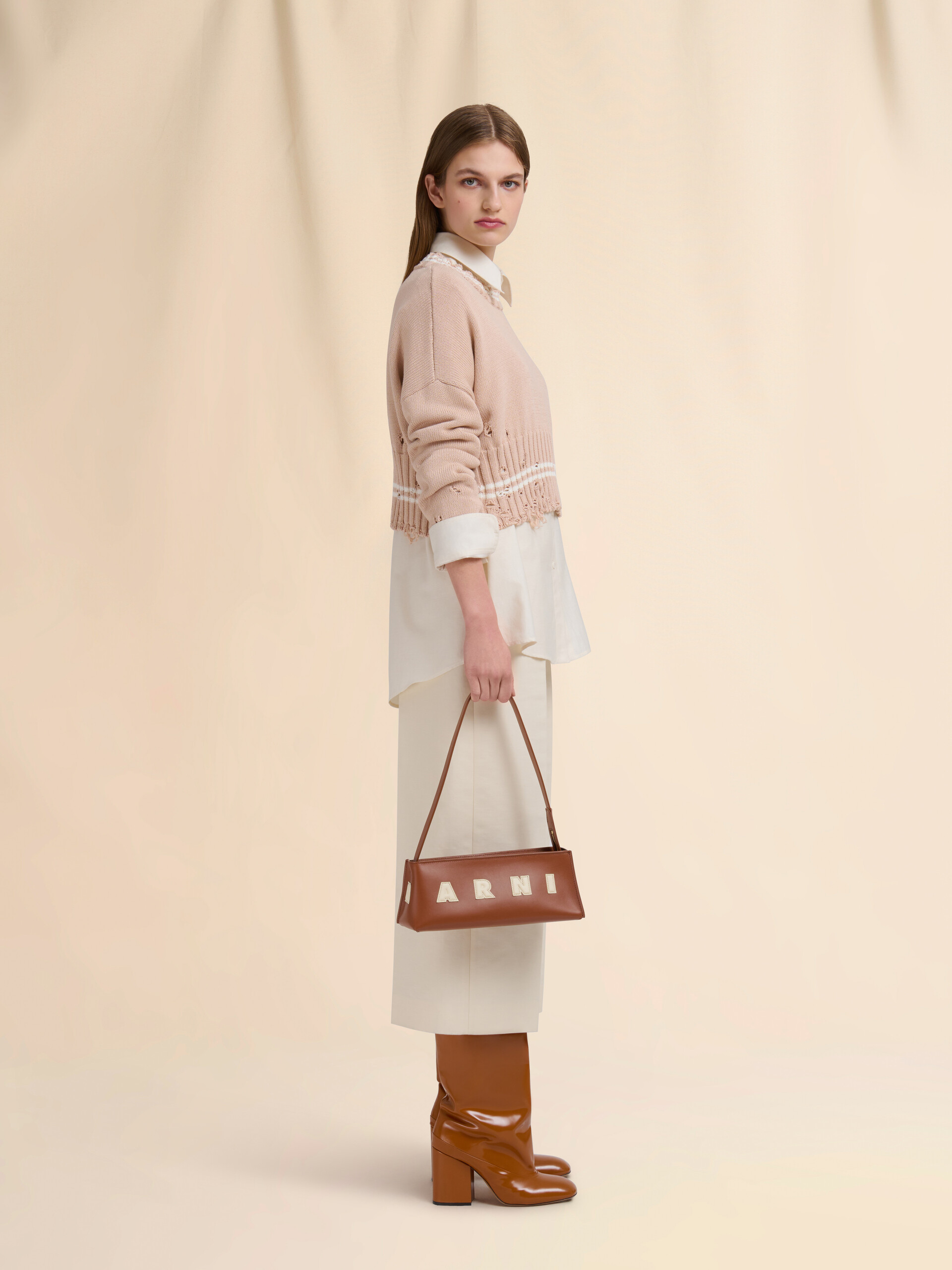 Cream leather Museo baguette bag - Shoulder Bags - Image 2