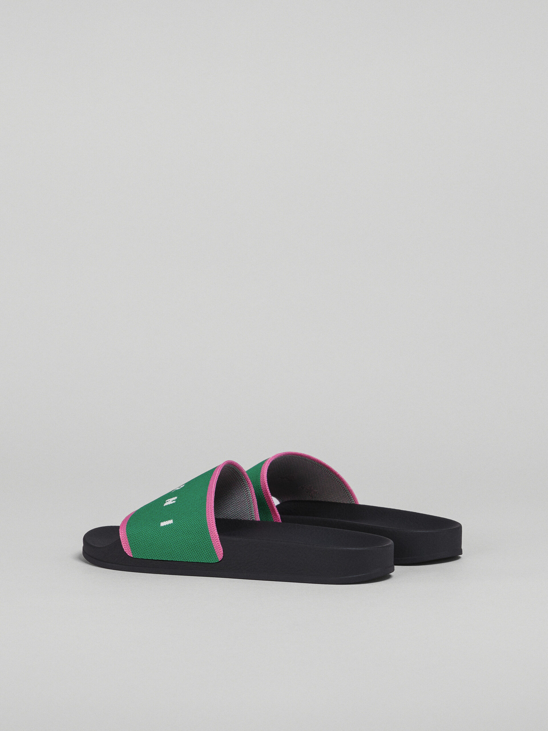 Mule en jacquard verte et rose avec logo stretch - Sandales - Image 3