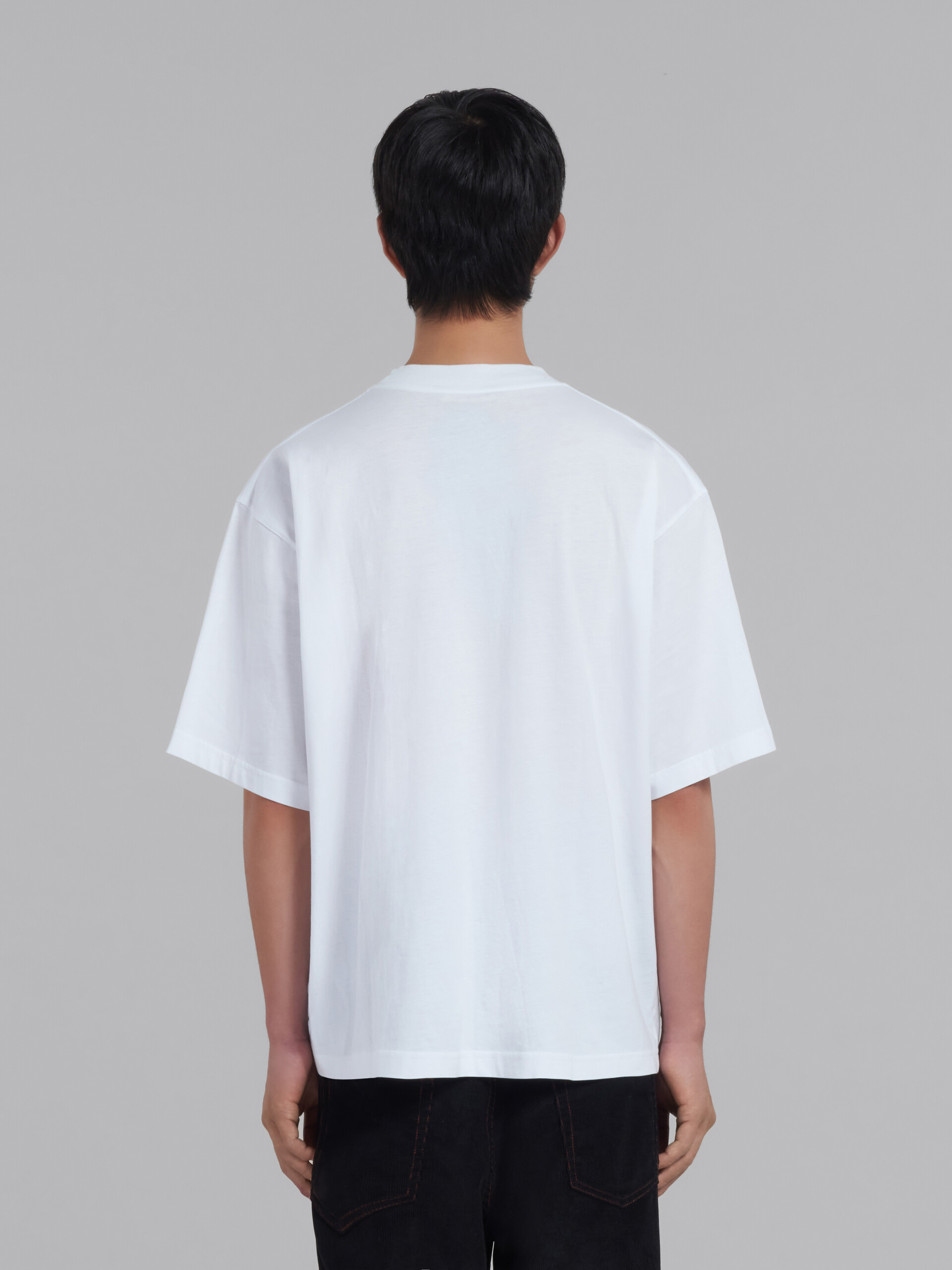 White bio cotton T-shirt with logo - T-shirts - Image 3